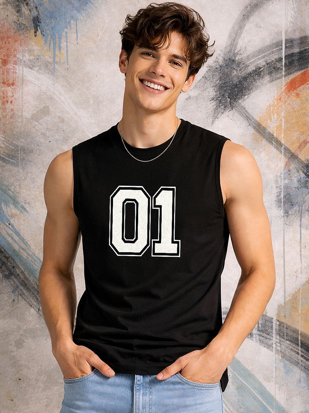 CLAFOUTIS Men Printed Relaxed Fit Sleeveless Tshirts - view 1
