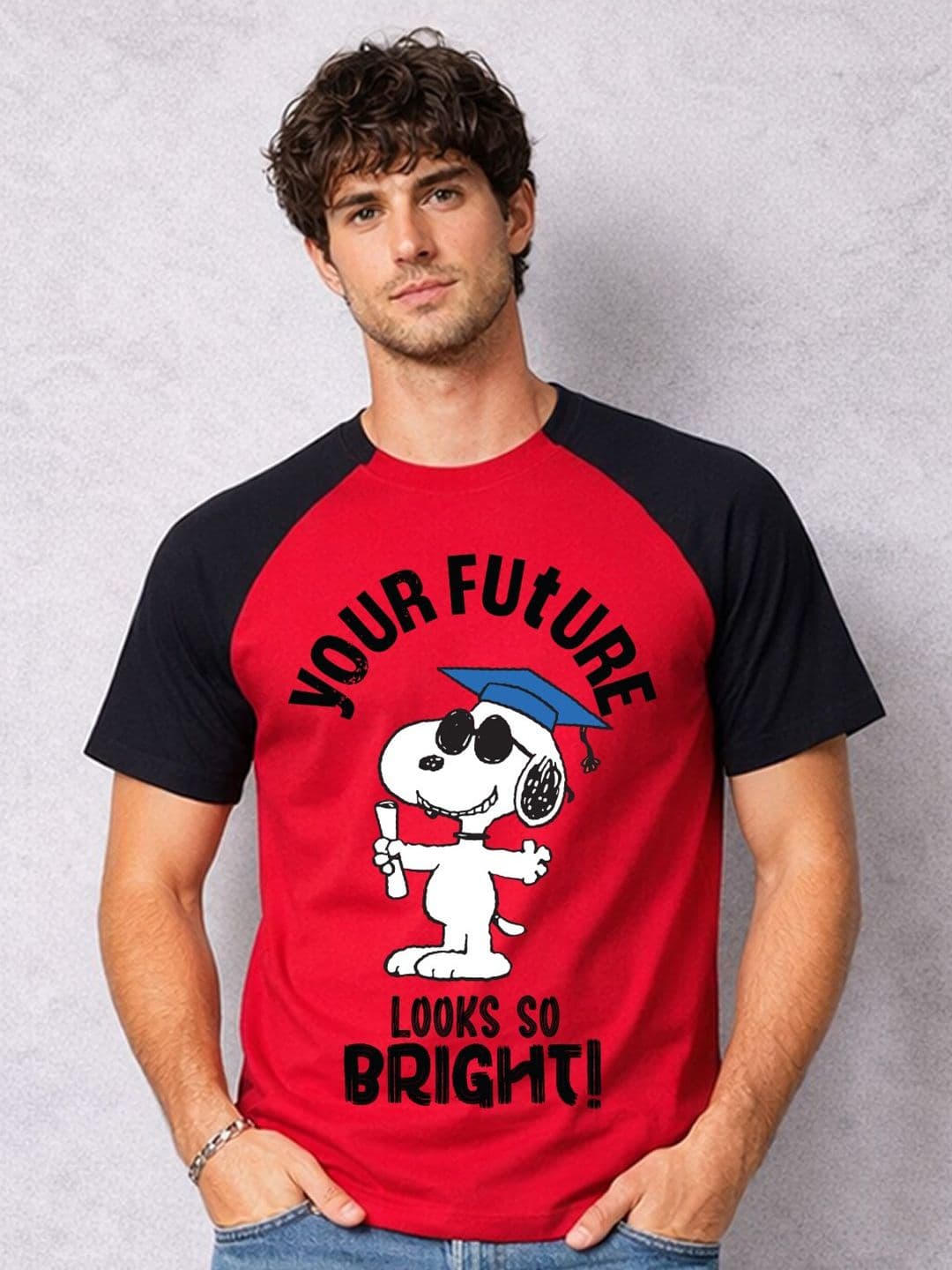 Kook N Keech Men half sleeve Peanuts printed T-shirt - view 1