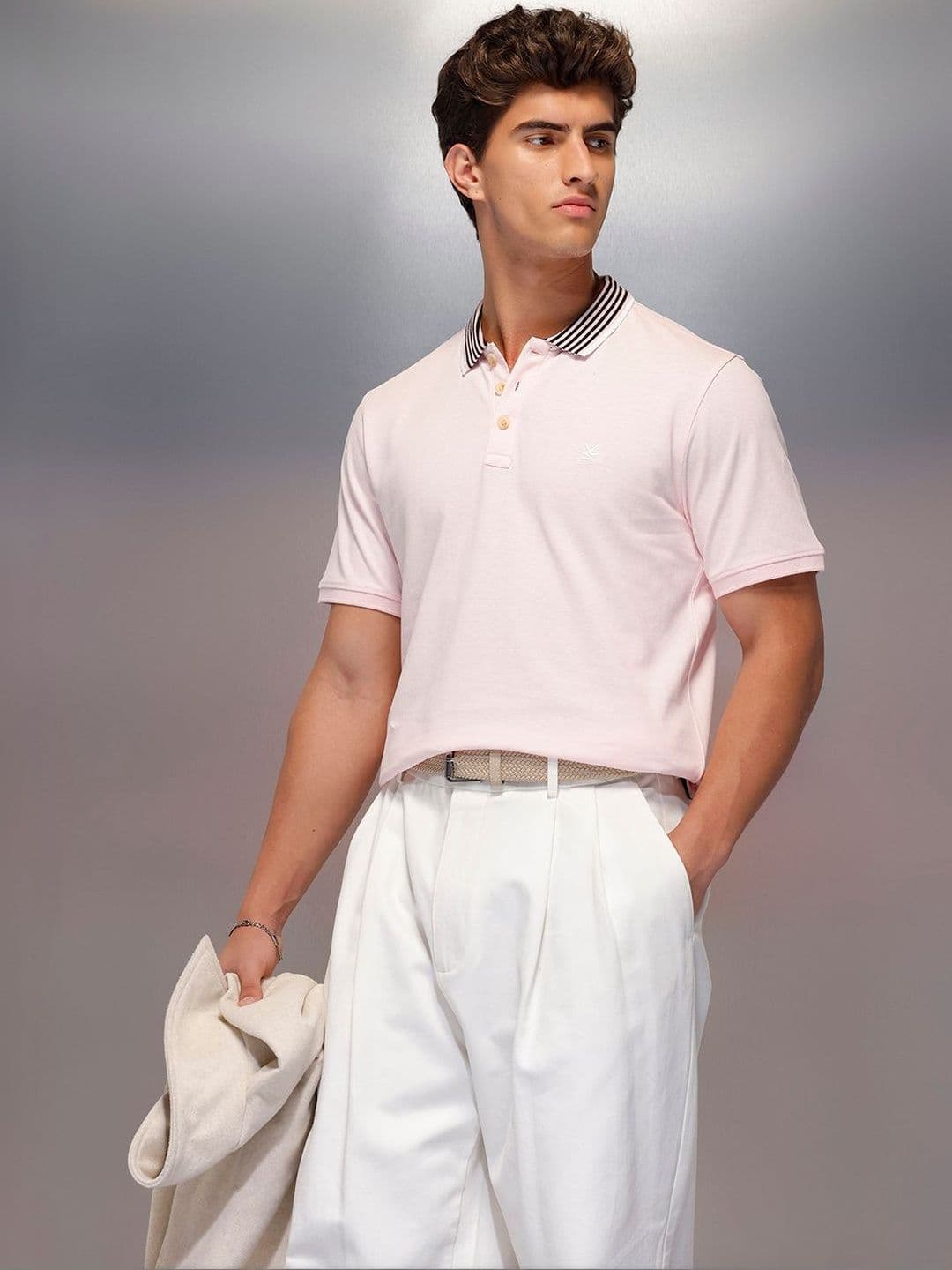 WROGN Men Polo Collar Slim Fit T-shirt - view 1