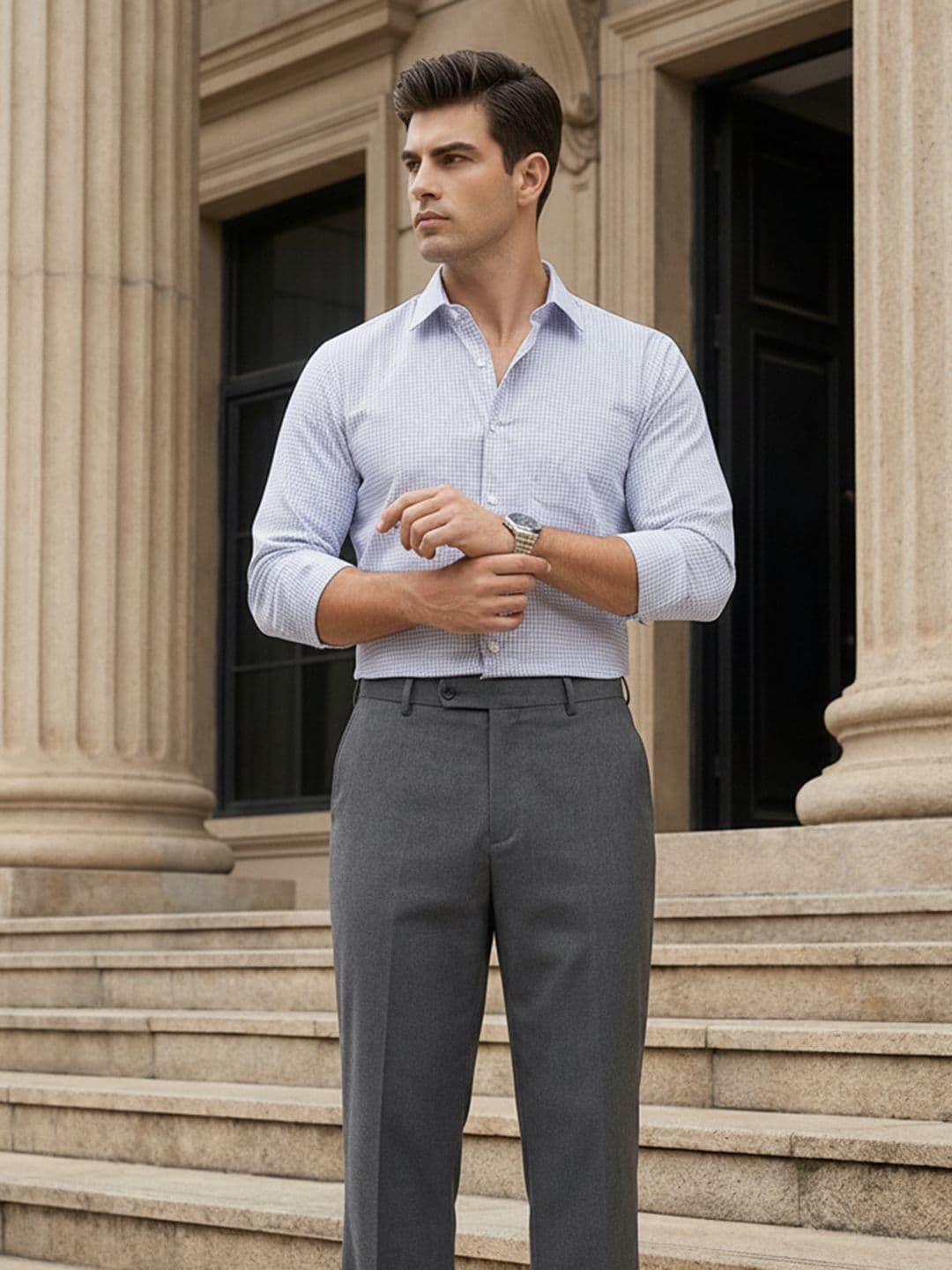 INVICTUS Urban Slim Fit Checked Formal Shirt - view 1