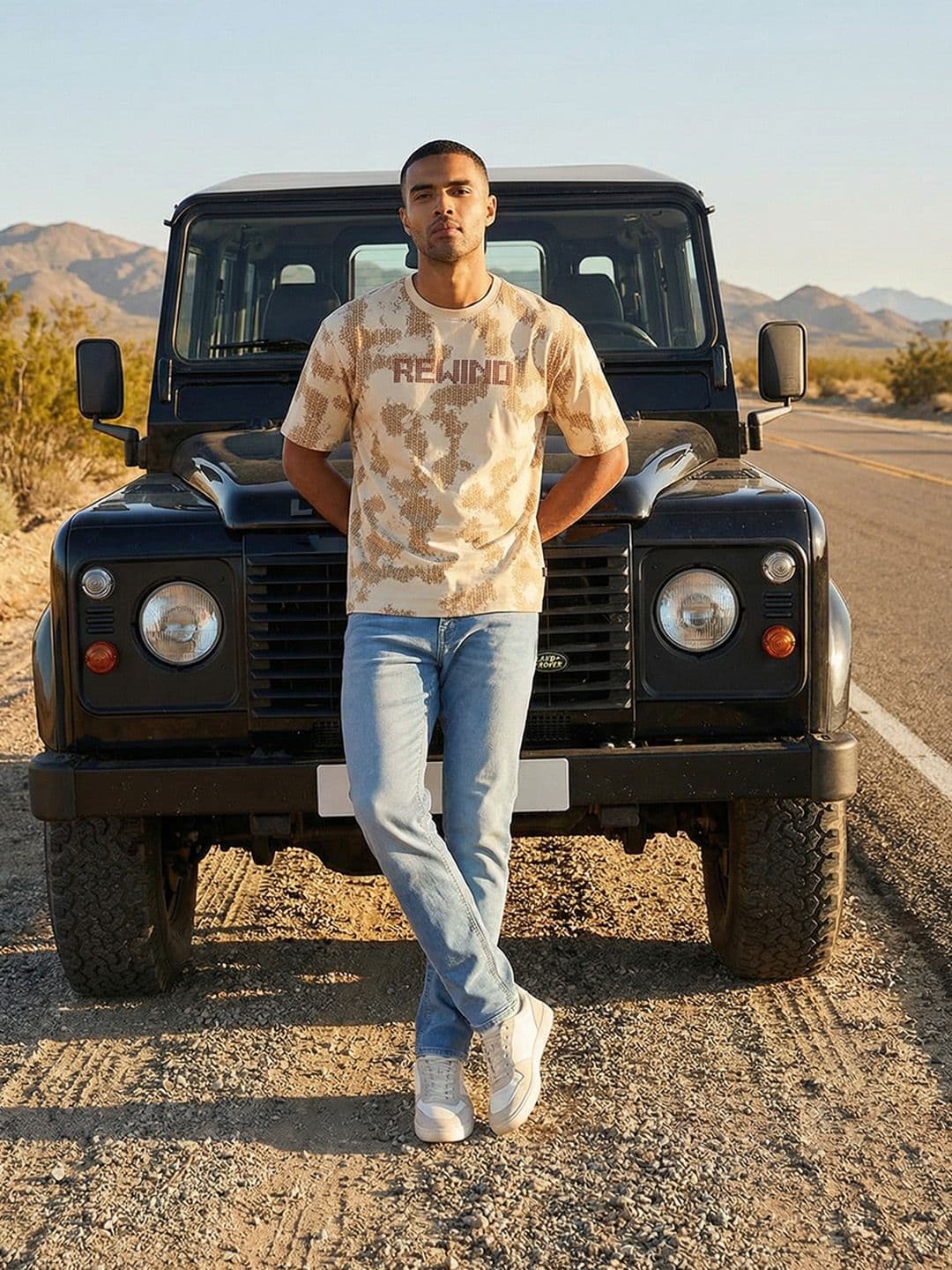 The Roadster Life Co. Printed Relaxed Fit Pure Cotton T-shirt - view 1