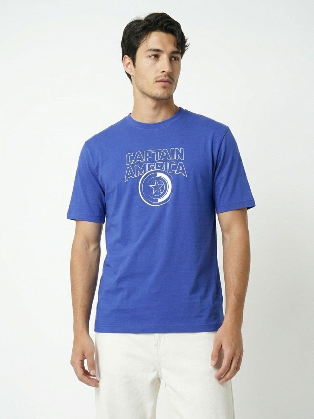 glitchez Captain America Printed Relaxed Fit T-shirt - view 1