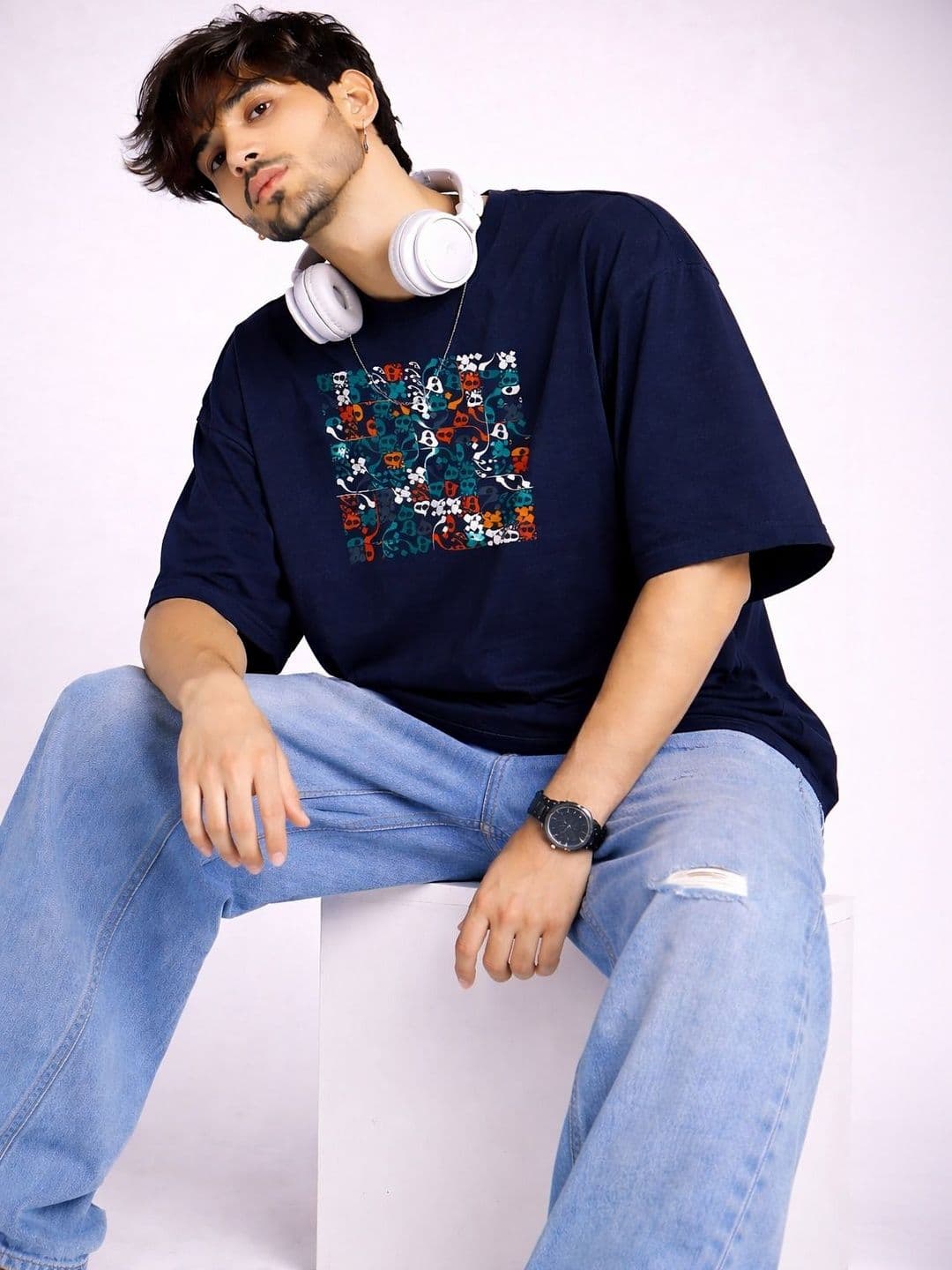 Moda Rapido Men Printed Drop-Shoulder Sleeves T-shirt - view 1