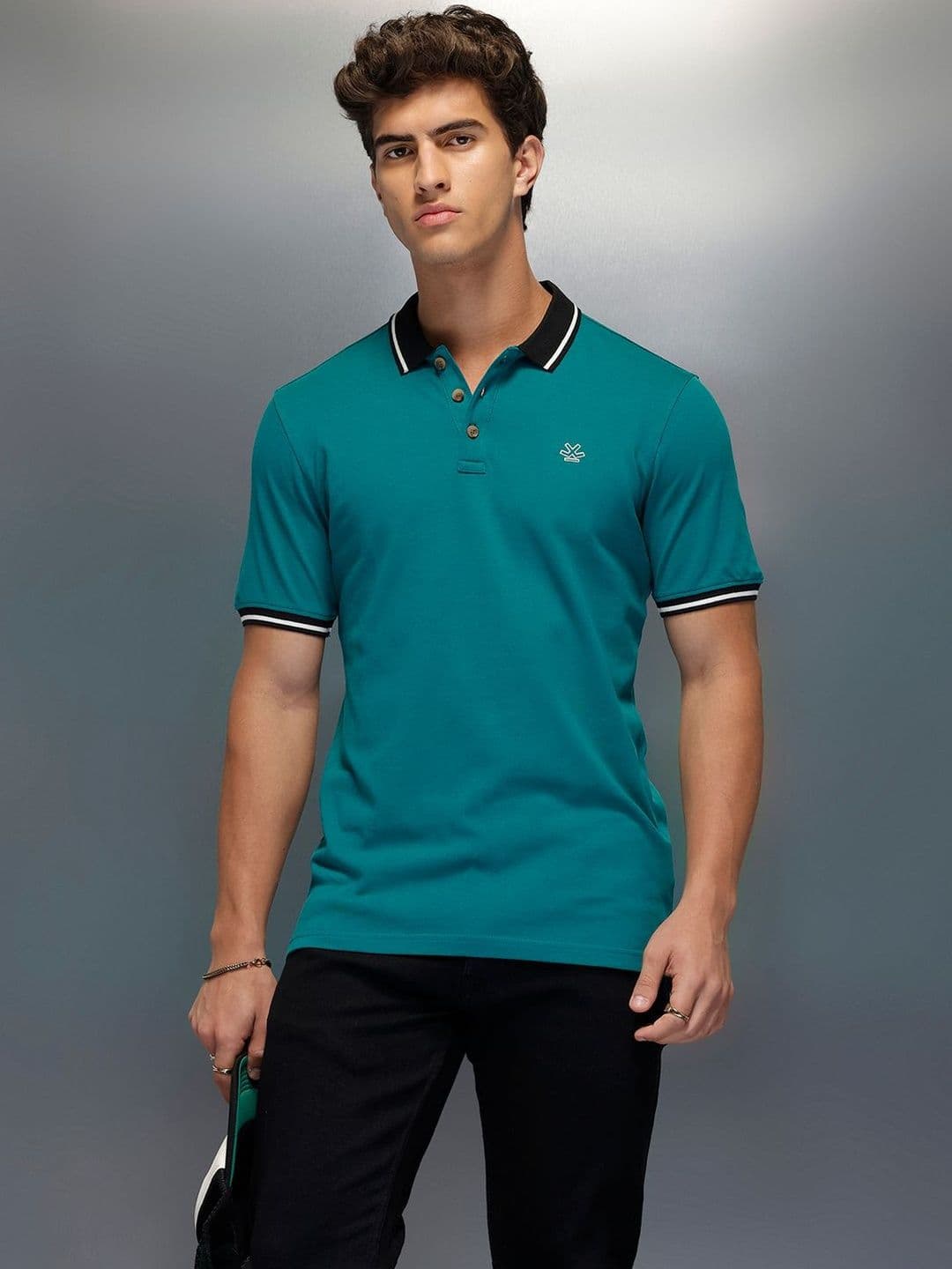 WROGN Men Polo Collar Slim Fit T-shirt - view 1