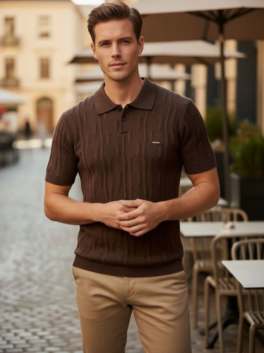 Mast & Harbour Men Polo Collar T-shirt - view 1