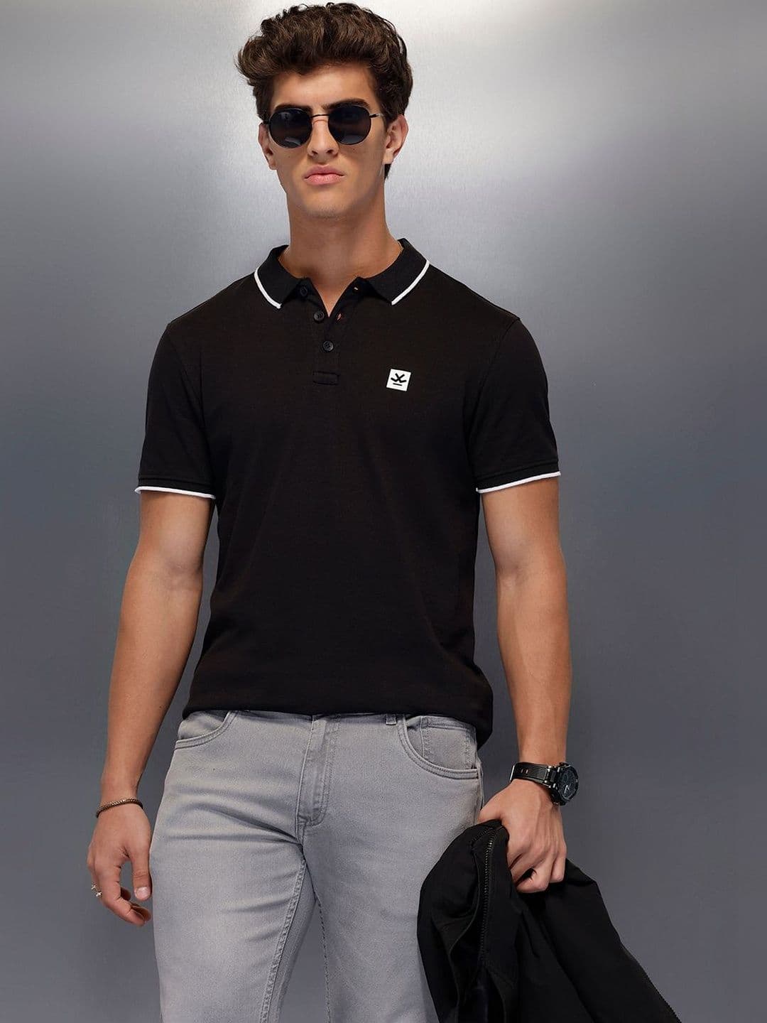 WROGN Men Polo Collar Slim Fit T-shirt - view 1