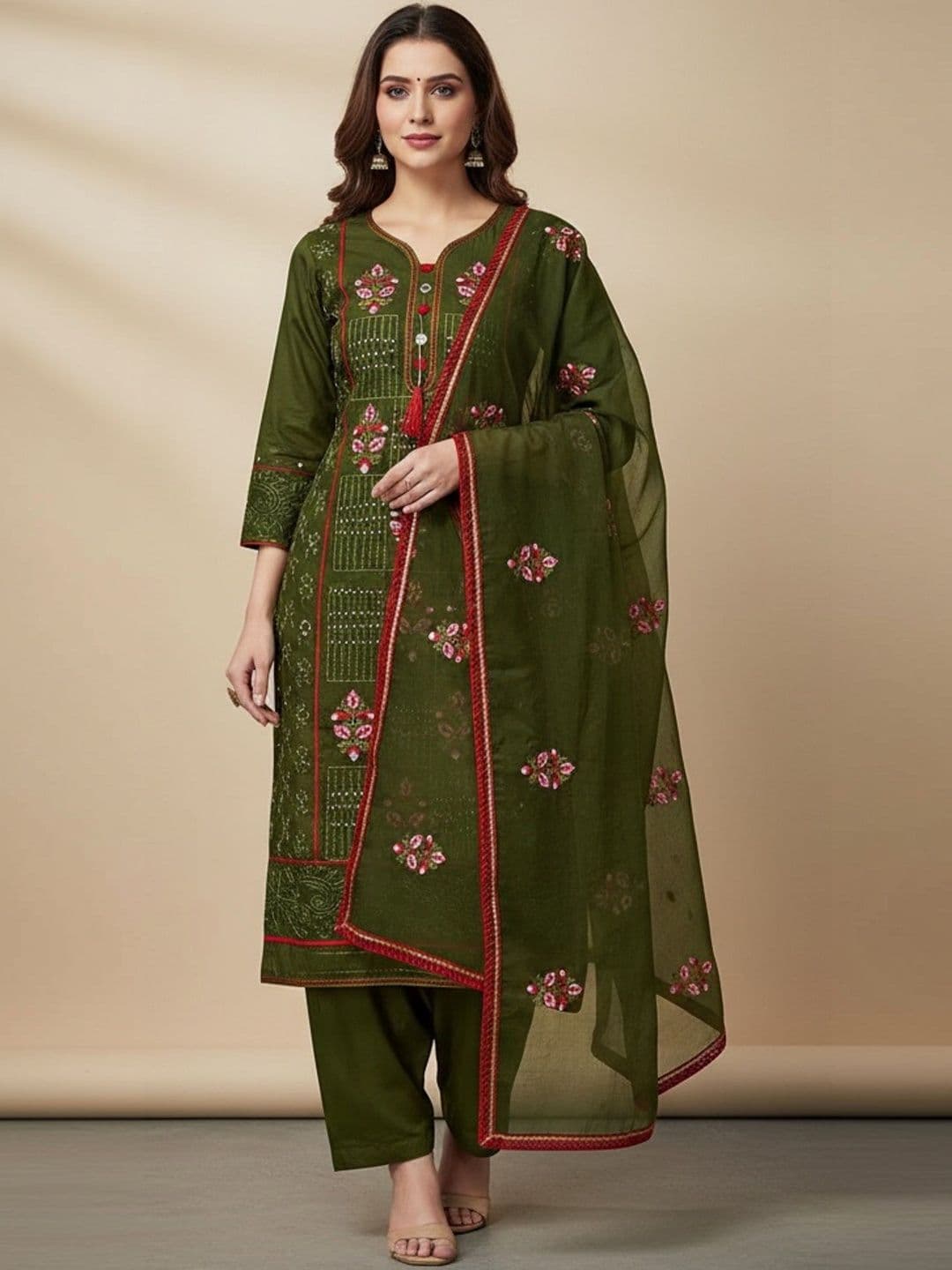 STHIT Embroidered Unstitched Dress Material - view 1