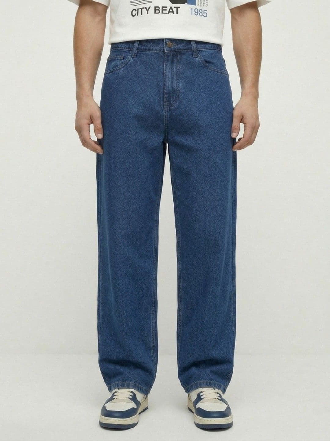 glitchez Men Wide Leg Pure Cotton Jeans - view 1