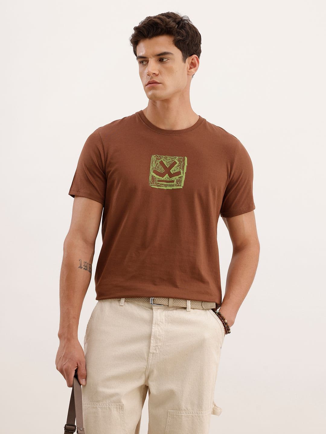 WROGN Brand Logo Printed Pure Cotton T-shirt - view 1