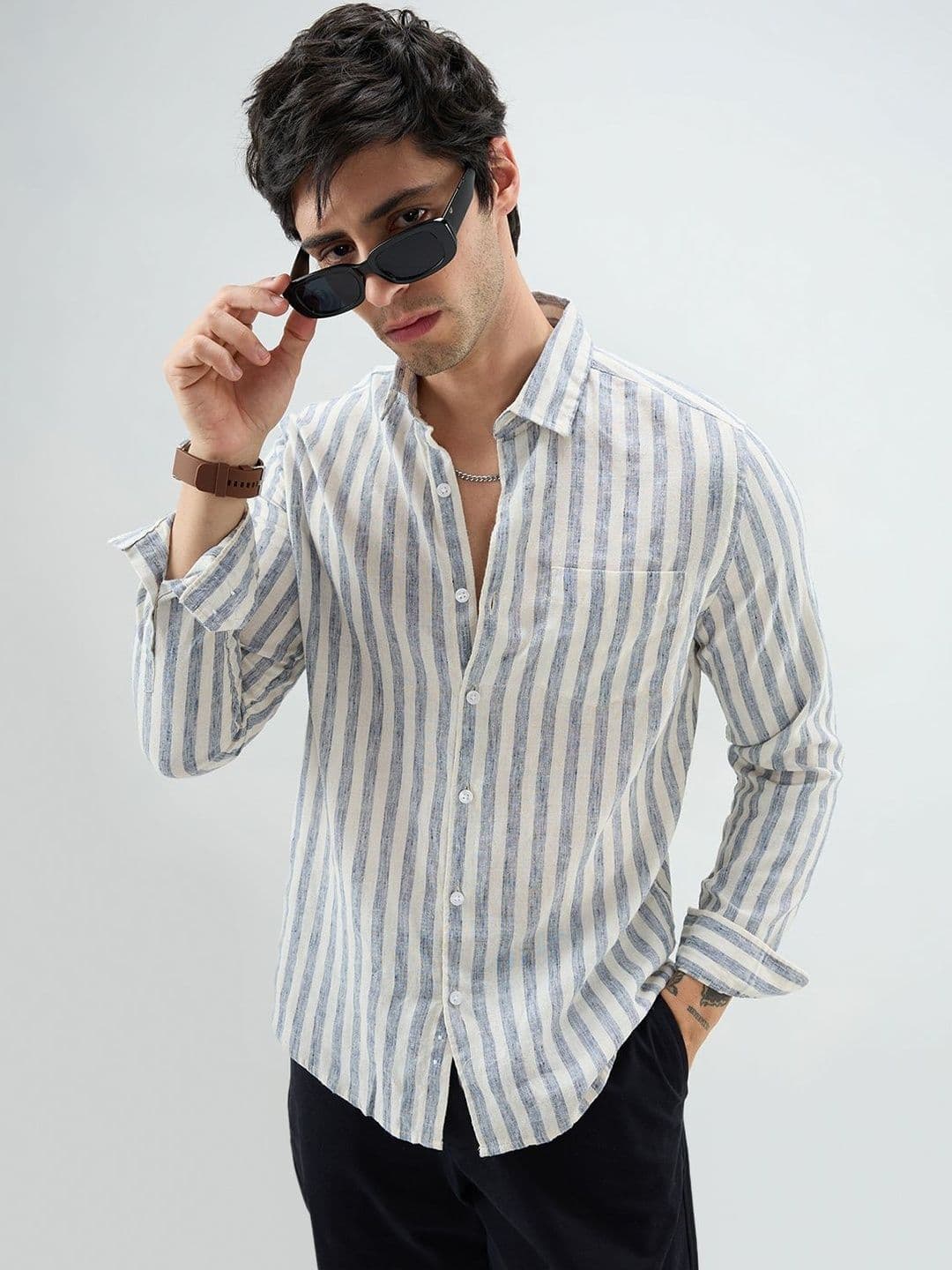 VASTRADO Men Classic Slim Fit Multi Stripes Striped Casual Shirt - view 1