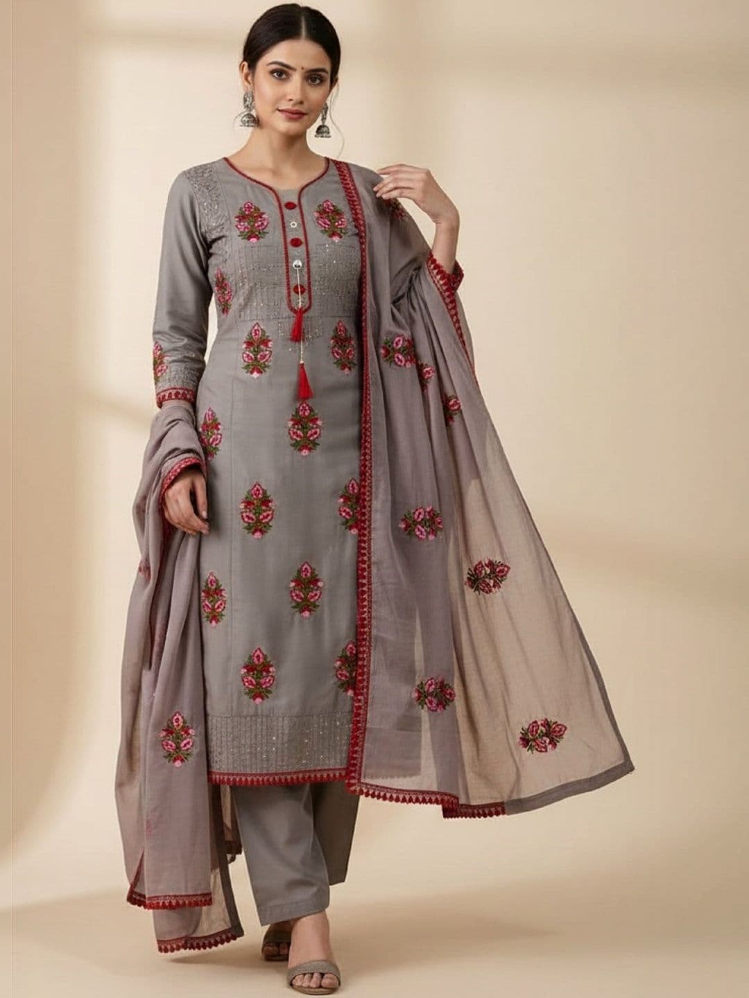 STHIT Embroidered Unstitched Dress Material - view 1