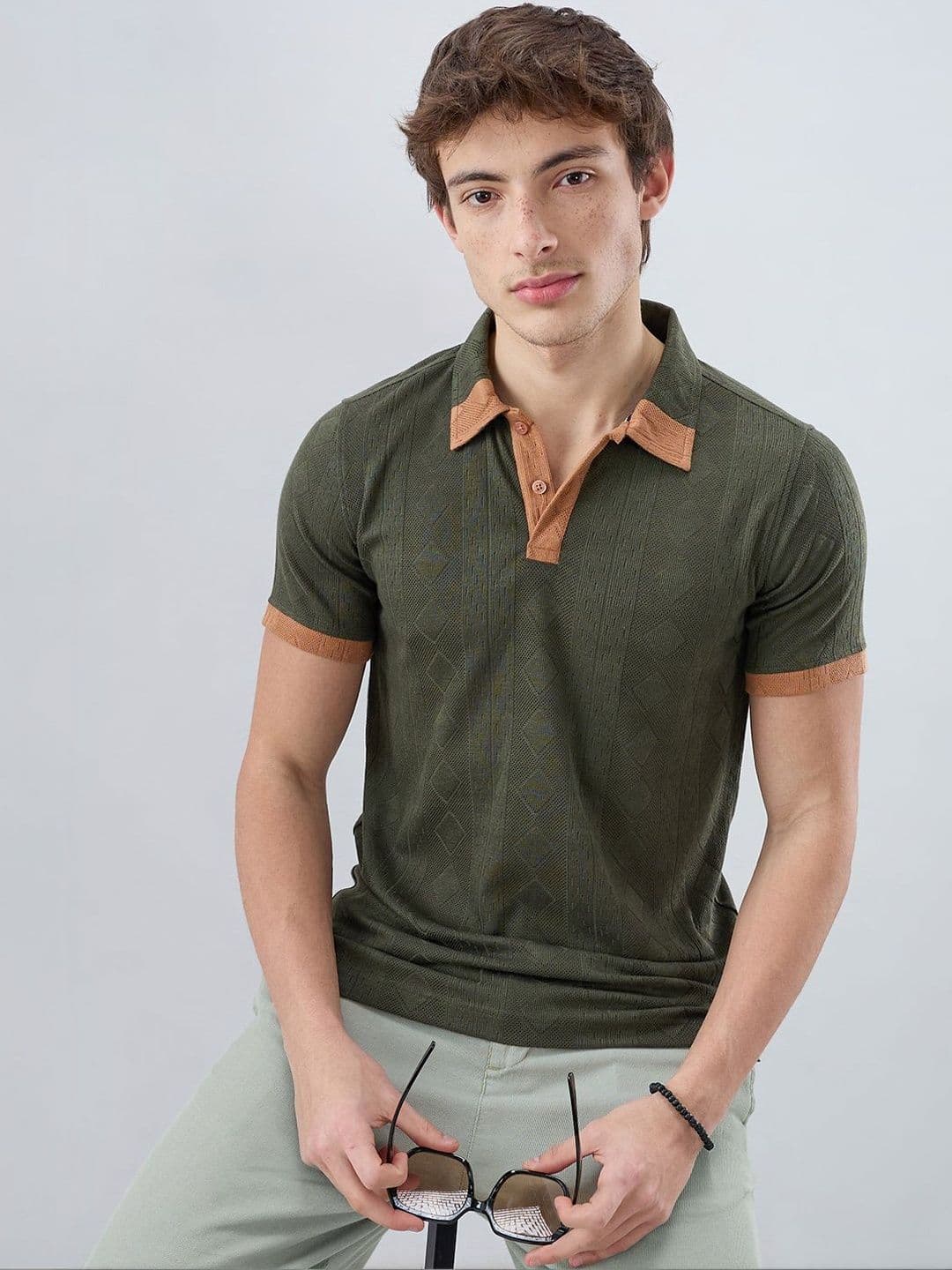 VASTRADO Men Polo Collar Slim Fit T-shirt - view 1
