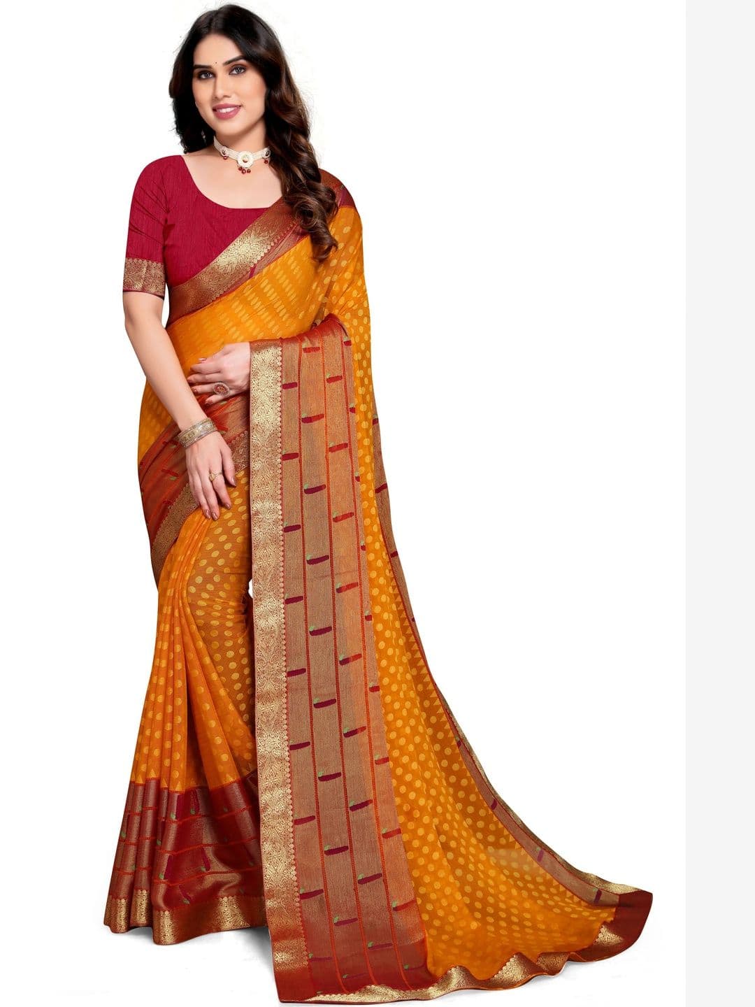 Sangria Printed Saree With Unstitched Blouse - view 1
