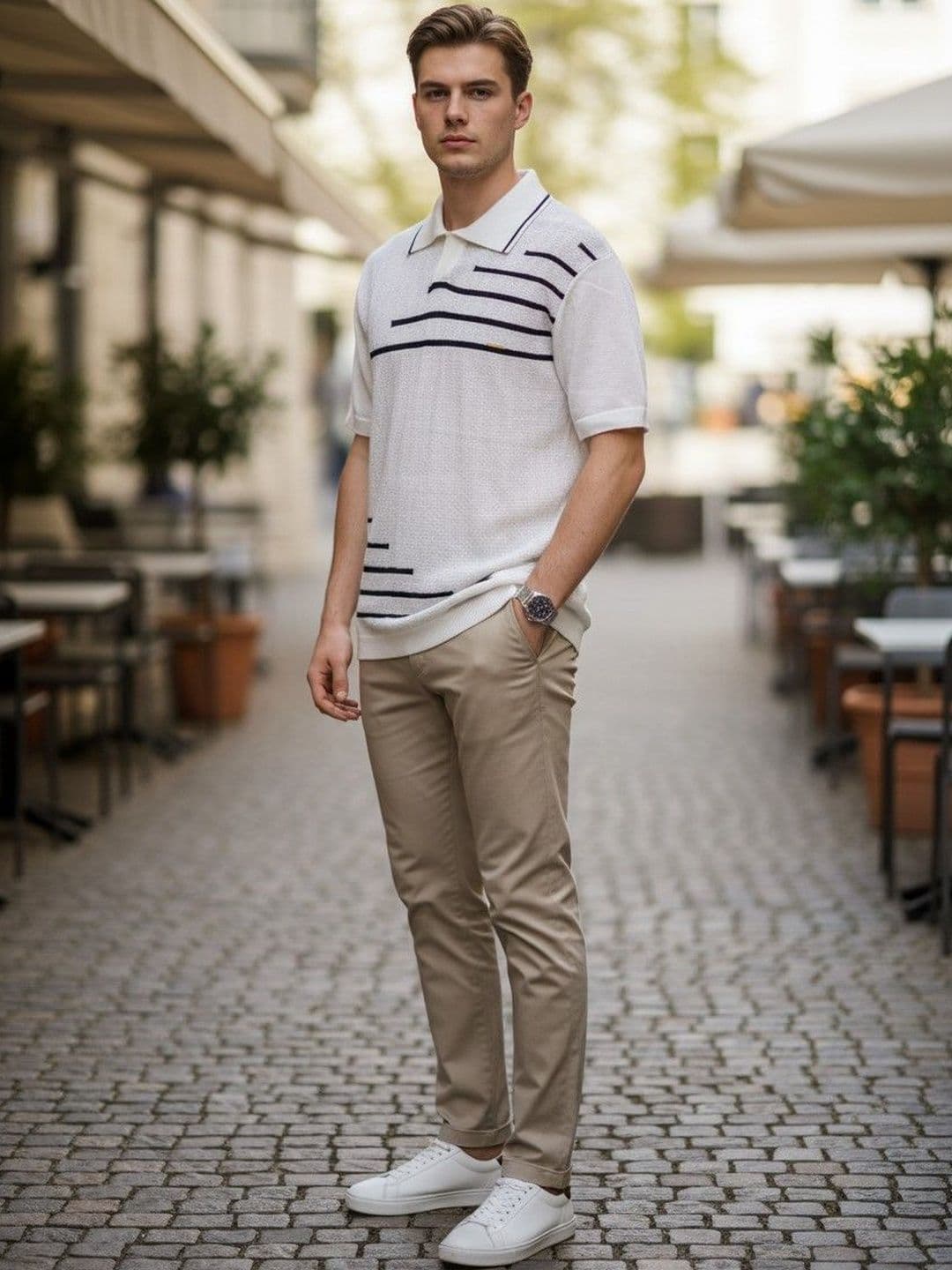 Mast & Harbour Men Polo Collar T-shirt - view 1