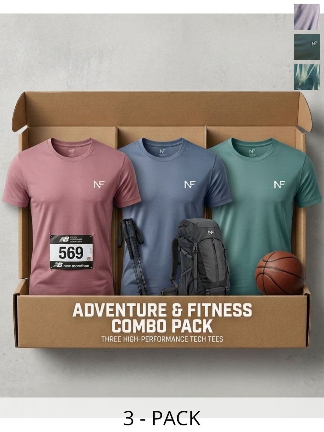 Naofit Men 3 Antimicrobial Slim Fit T-shirt - view 1