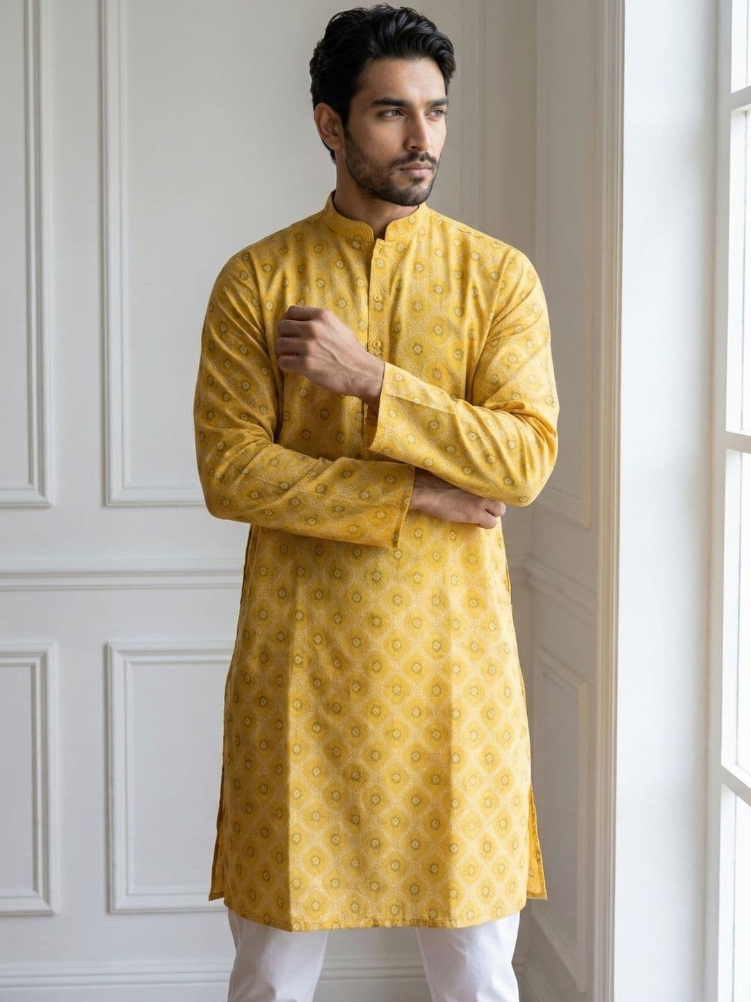 Jompers Men Geometric Printed Kurta - view 1
