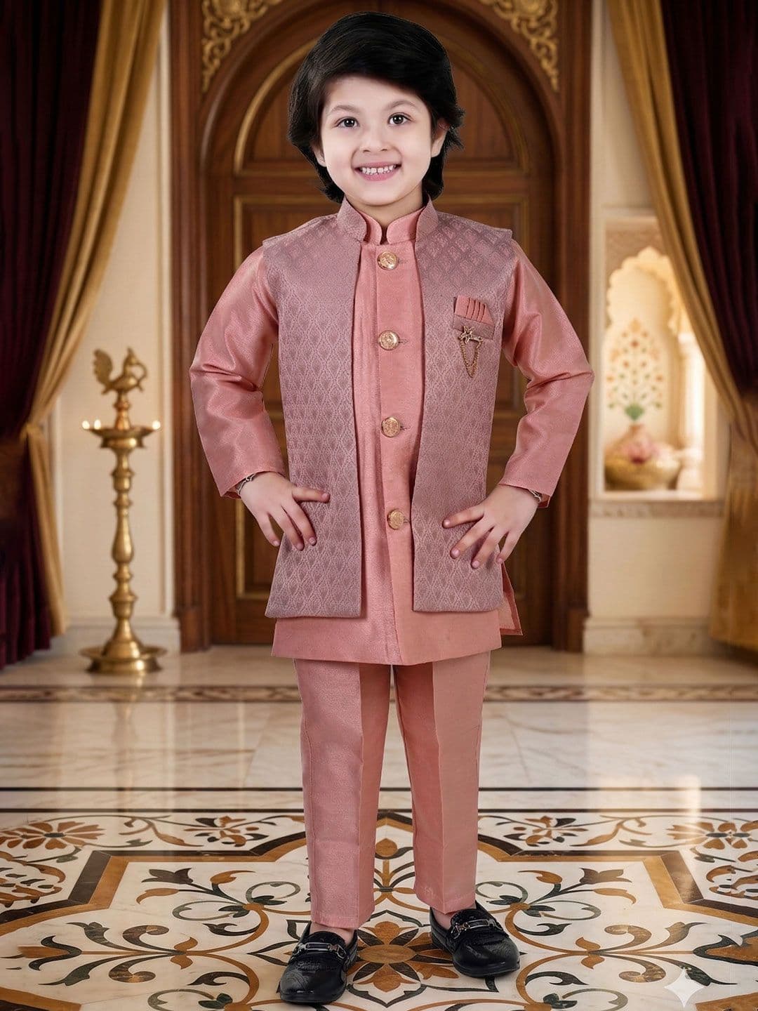 Arshia Fashions Boys Embroidered Sherwani - view 1