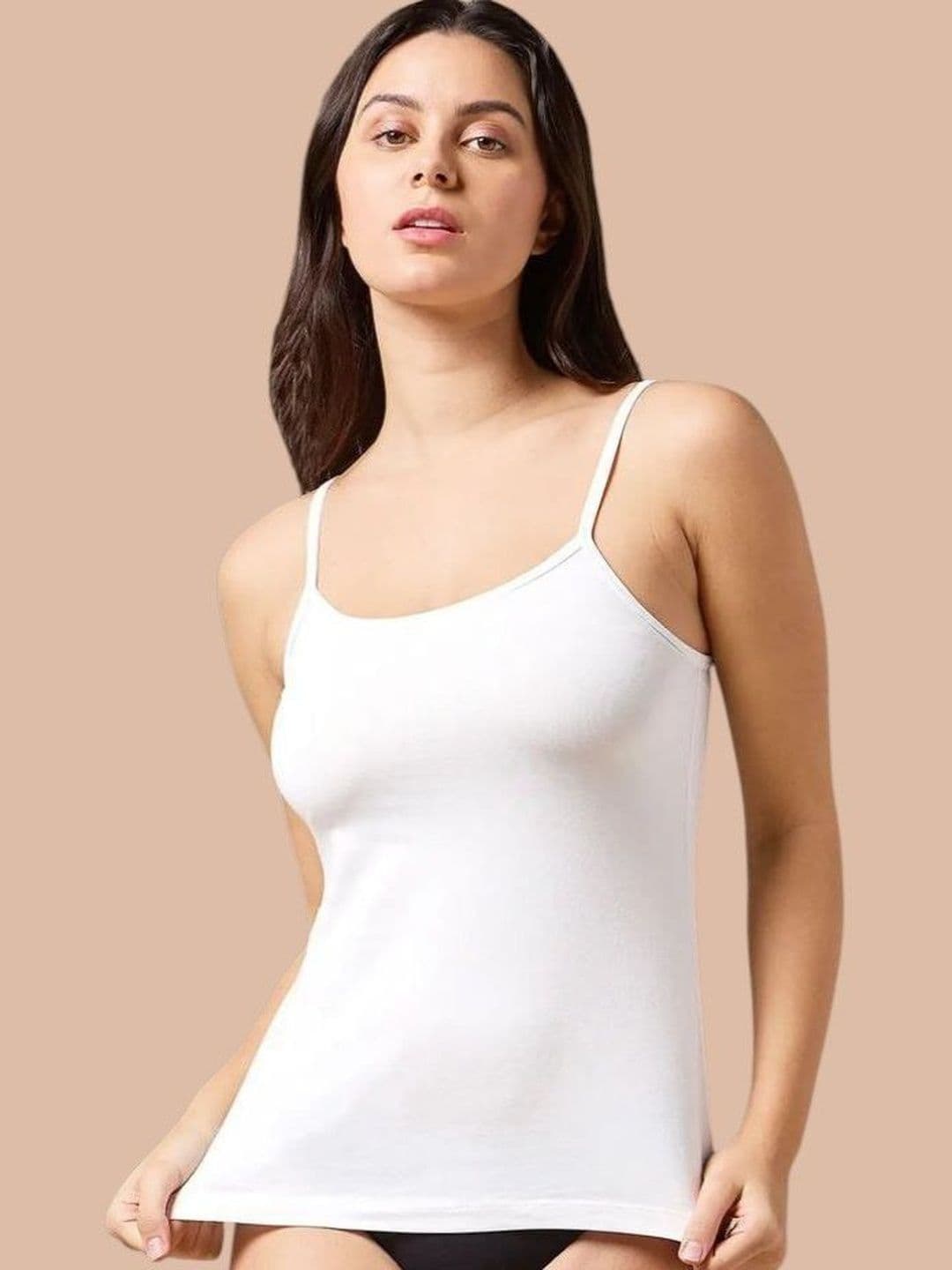 HERE&NOW Women Cotton Camisole Non-Padded Spaghetti Strap with Adjustable Straps - view 1