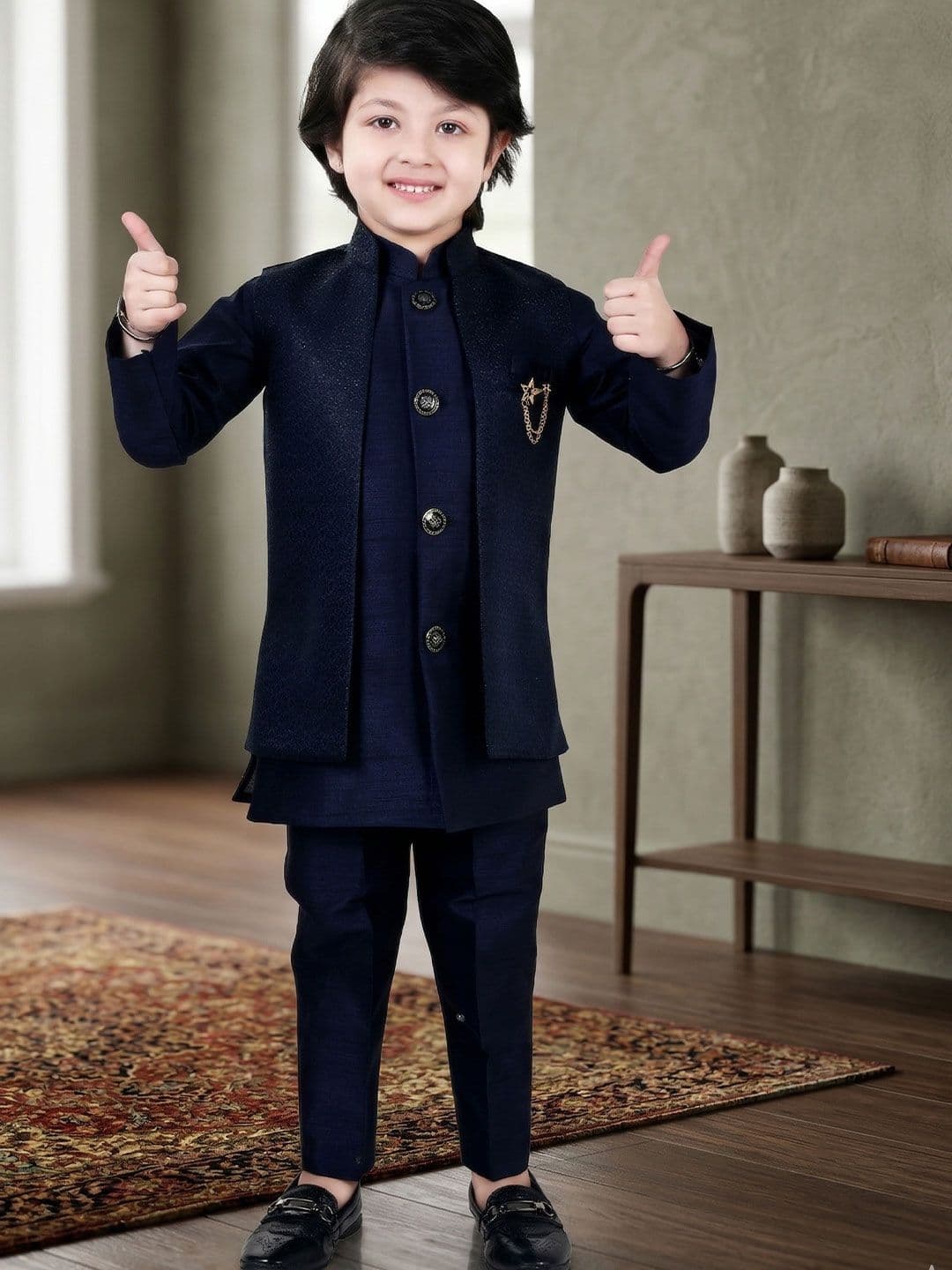 Arshia Fashions Boys Embroidered Sherwani - view 1