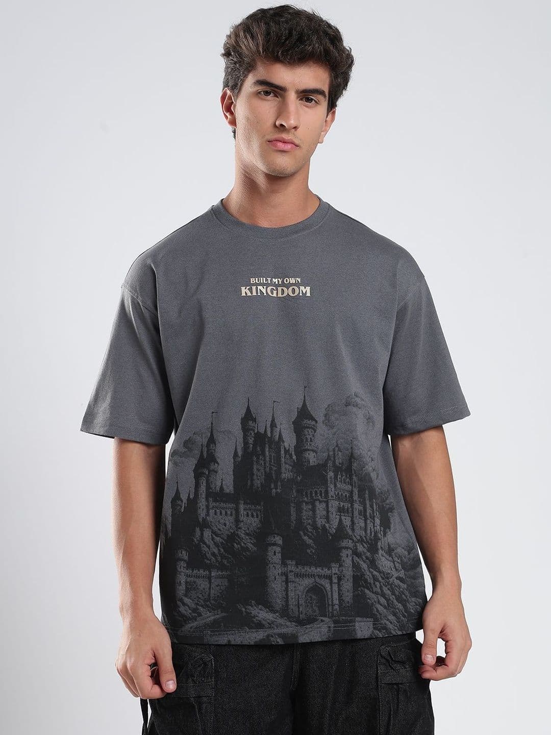 glitchez Men Printed Drop-Shoulder Sleeves T-shirt - view 1