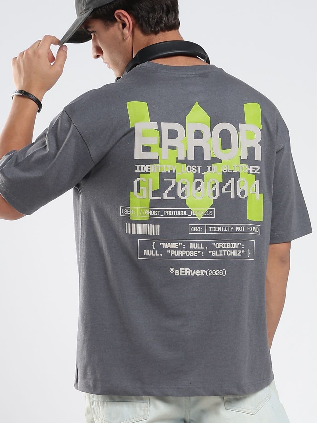 glitchez Men Printed Drop-Shoulder Sleeves T-shirt - view 1