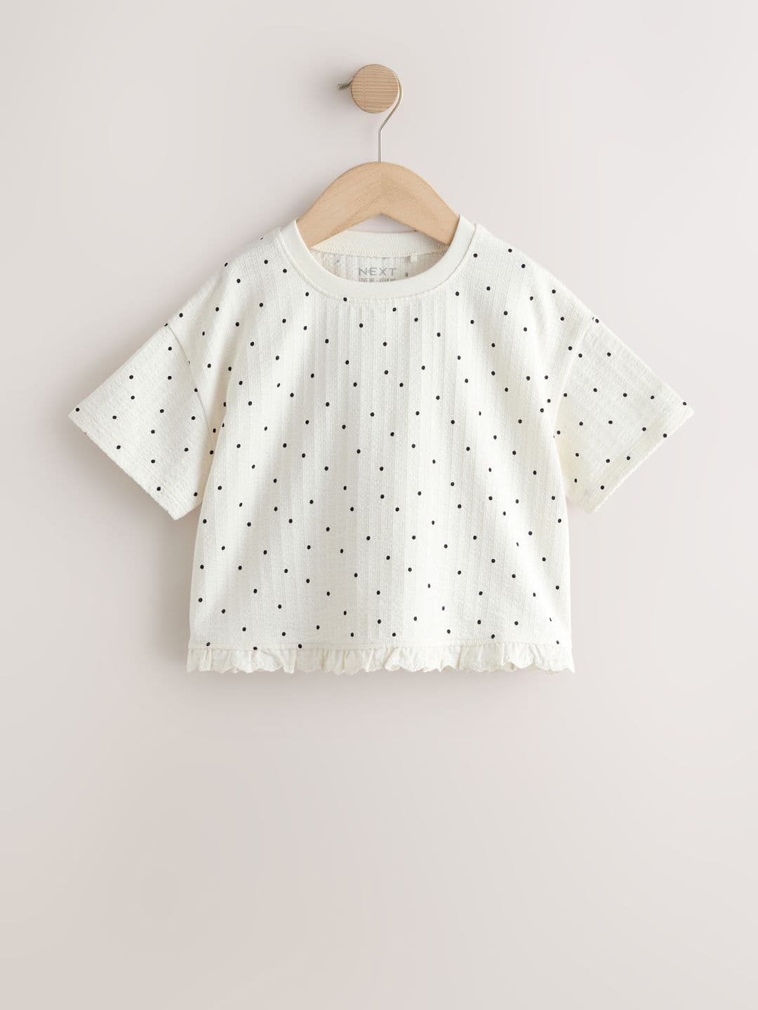 NEXT Kids Girls Polka Dot Print Pure Cotton Top - view 1