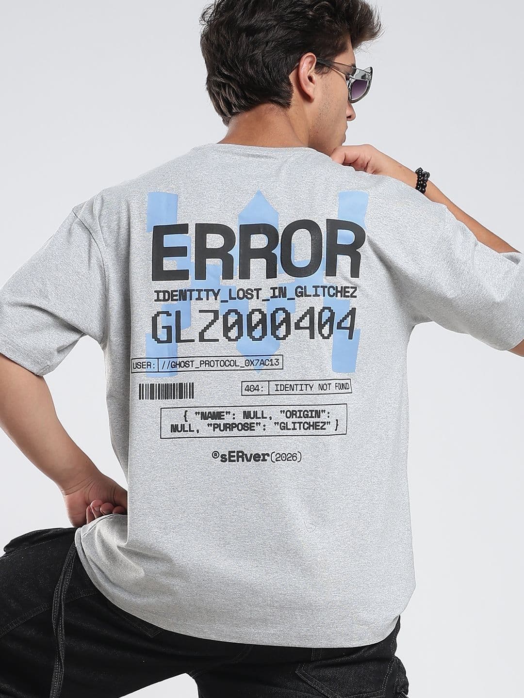 glitchez Men Printed Drop-Shoulder Sleeves T-shirt - view 1