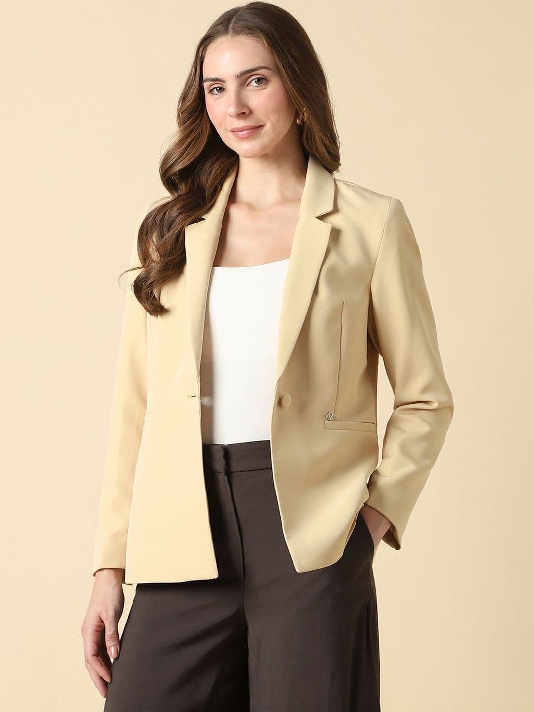 Allen Solly Woman Notched Lapel Single-Breasted Formal Blazer - view 1
