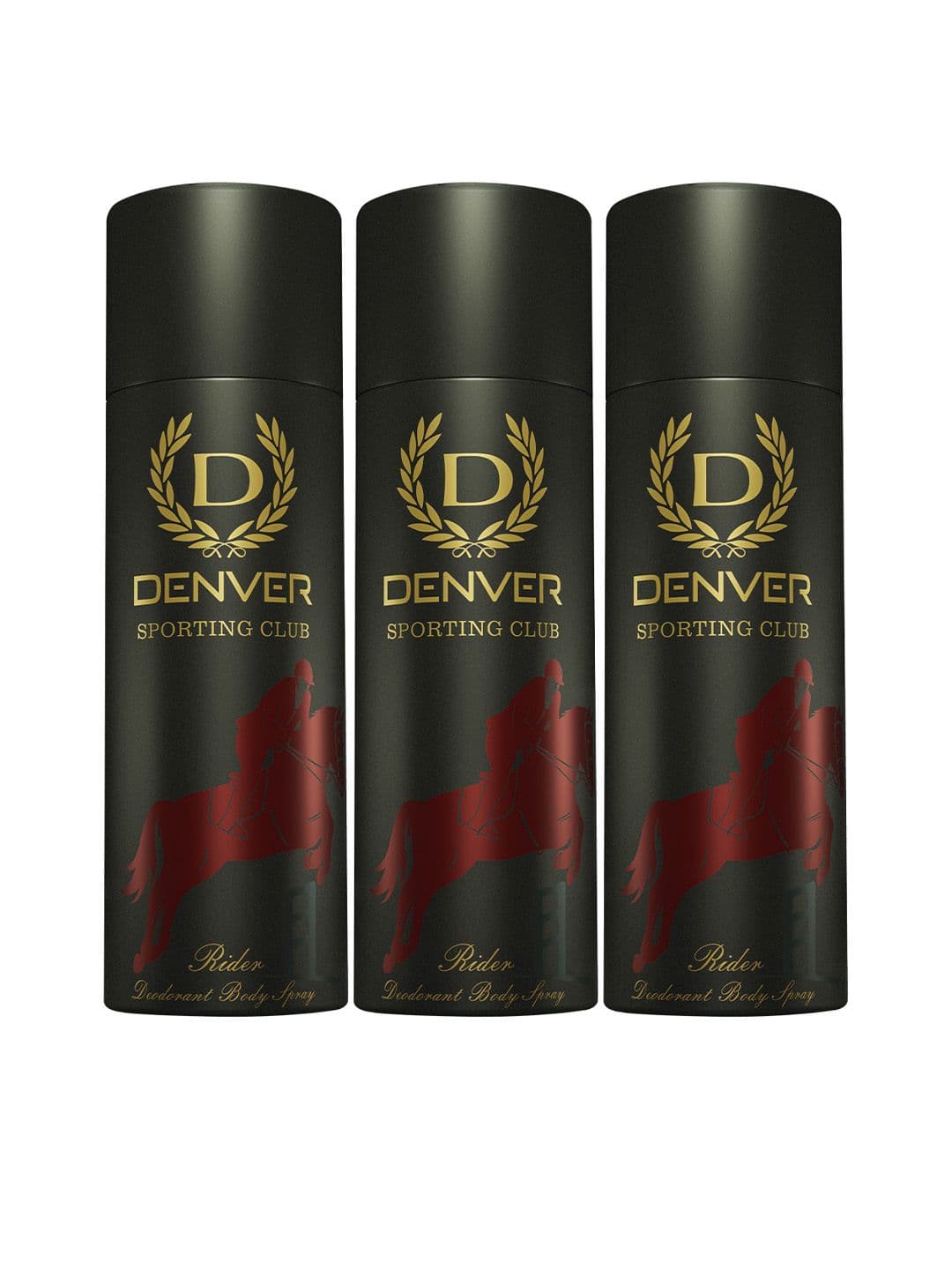 Denver Men Set of 3 Sporting Club Rider Deodorant Body Spray - 180 ml each - view 1
