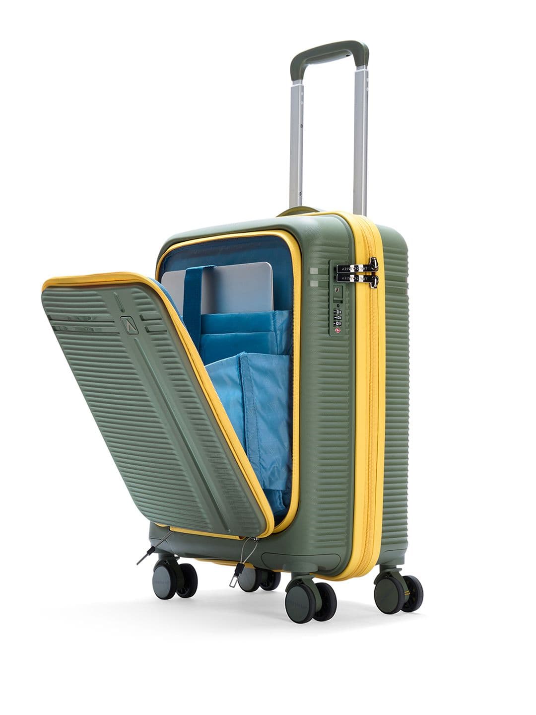 Aristocrat Unisex Solana Green Small Hard Luggage 53cm Cabin Trolley Laptop Compatible - view 1