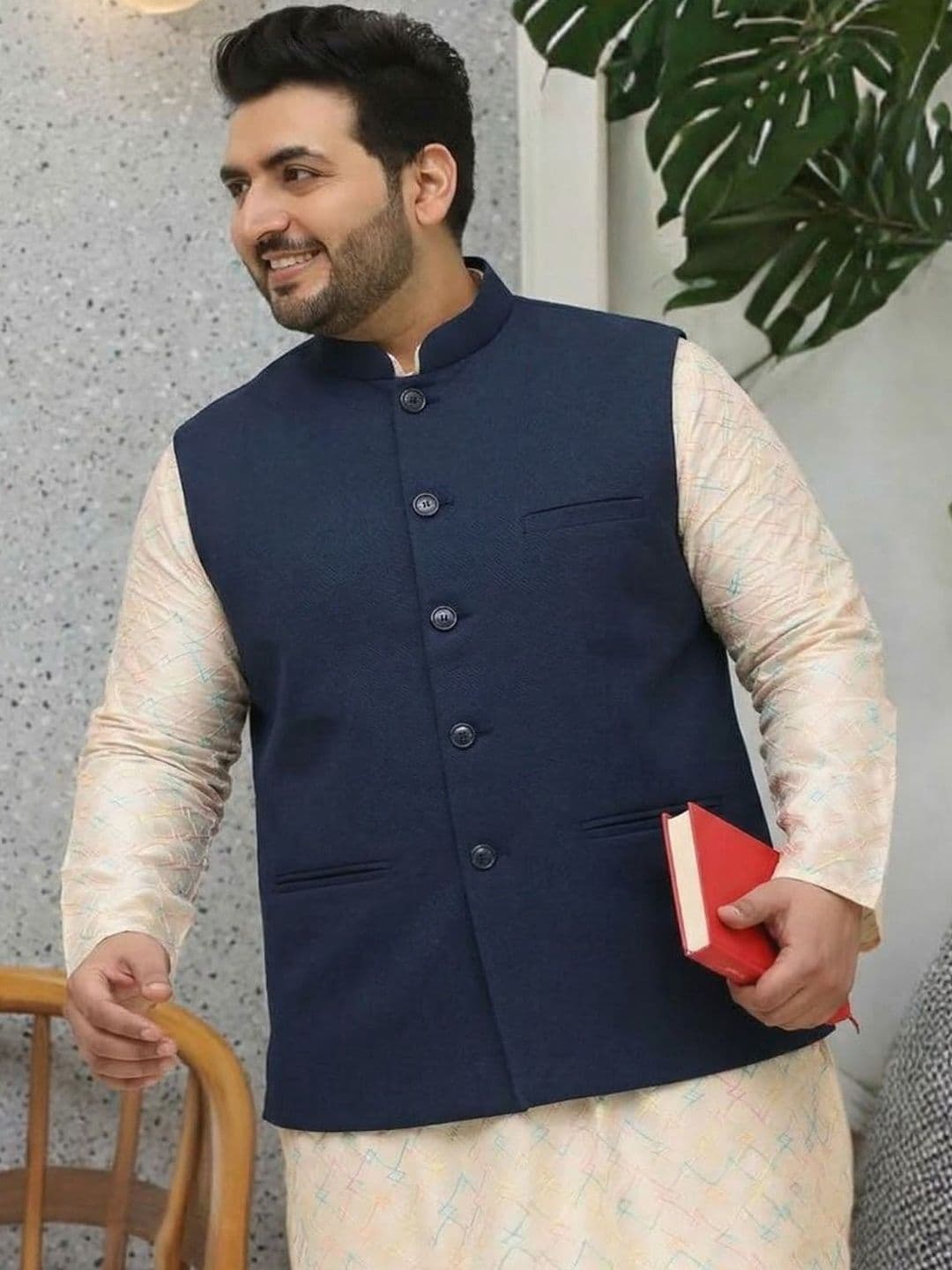 THE FASHION HUB Single-Breasted Nehru Jacket - view 1