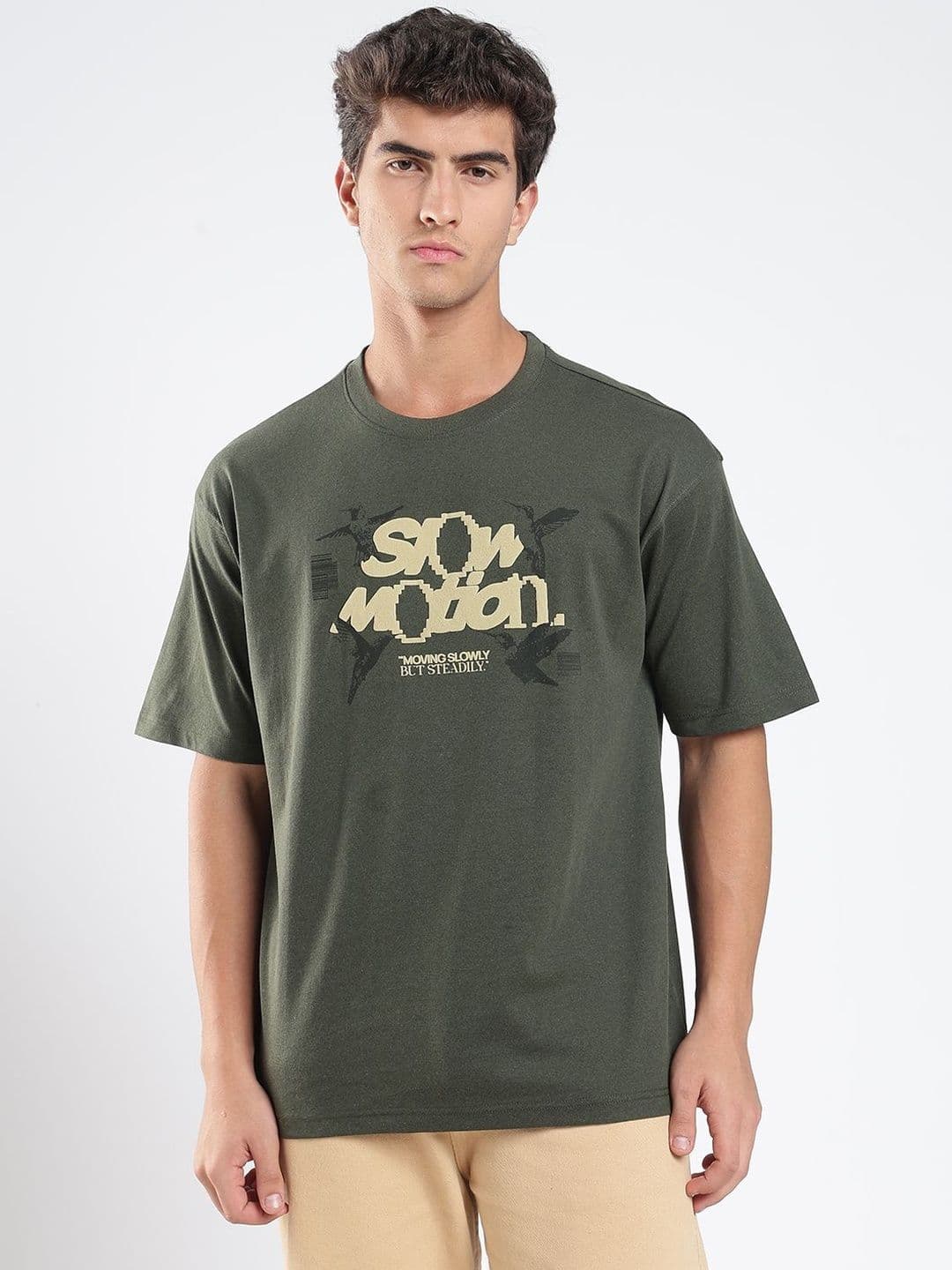 glitchez Men Printed Drop-Shoulder Sleeves T-shirt - view 1