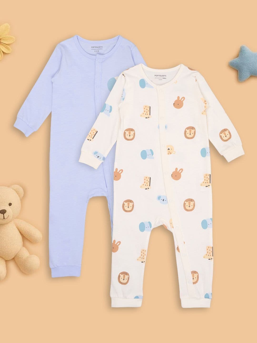 Pantaloons Baby Infant Pack Of 2 Rompers - view 1