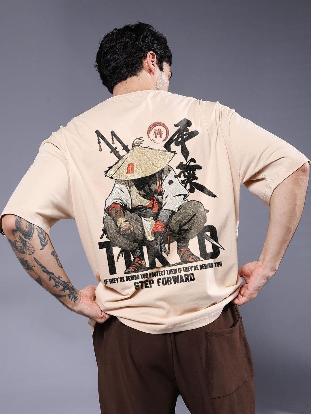 PRONK Men Printed Drop-Shoulder Sleeves T-shirt - view 1