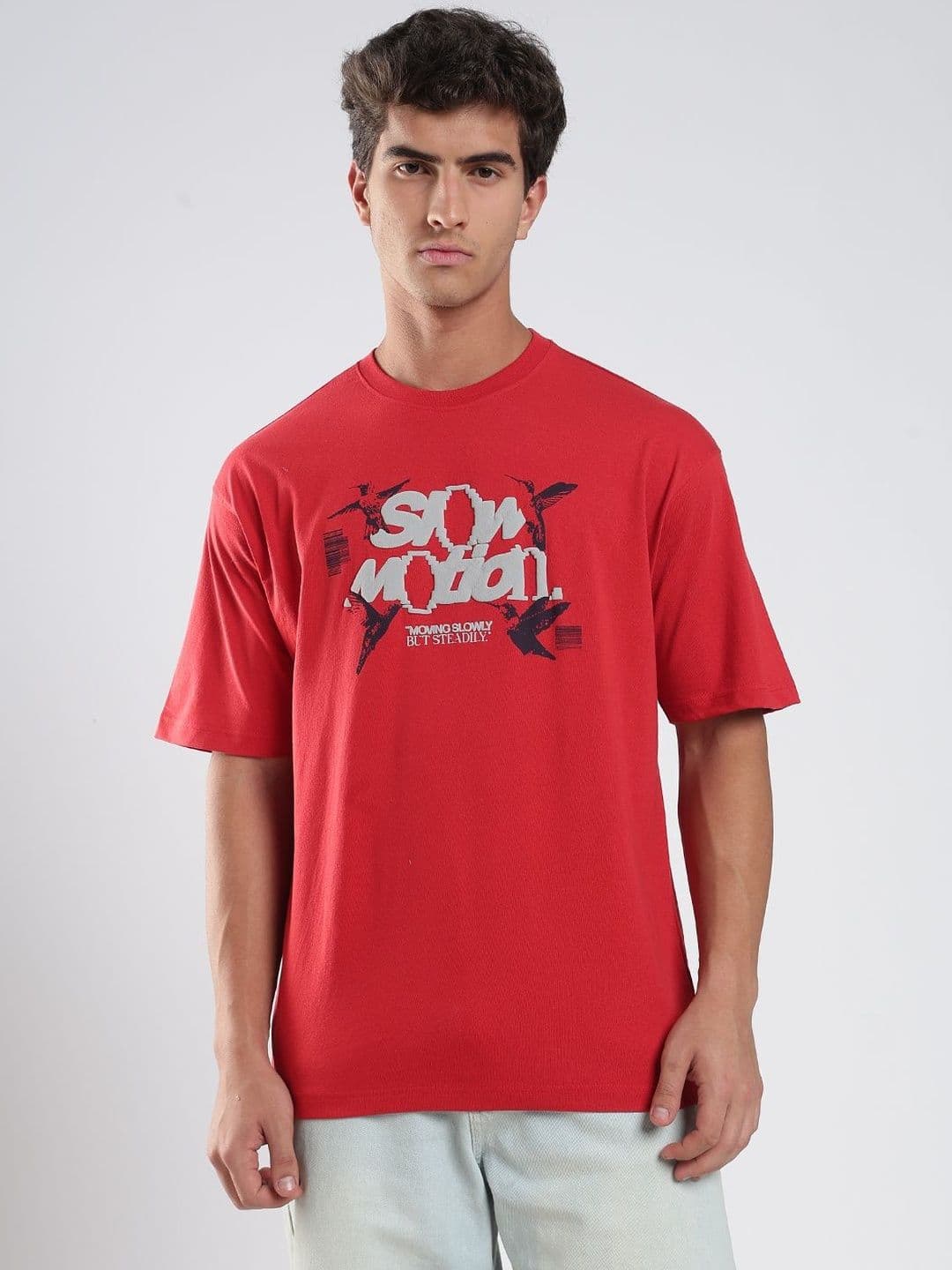 glitchez Men Printed Drop-Shoulder Sleeves T-shirt - view 1