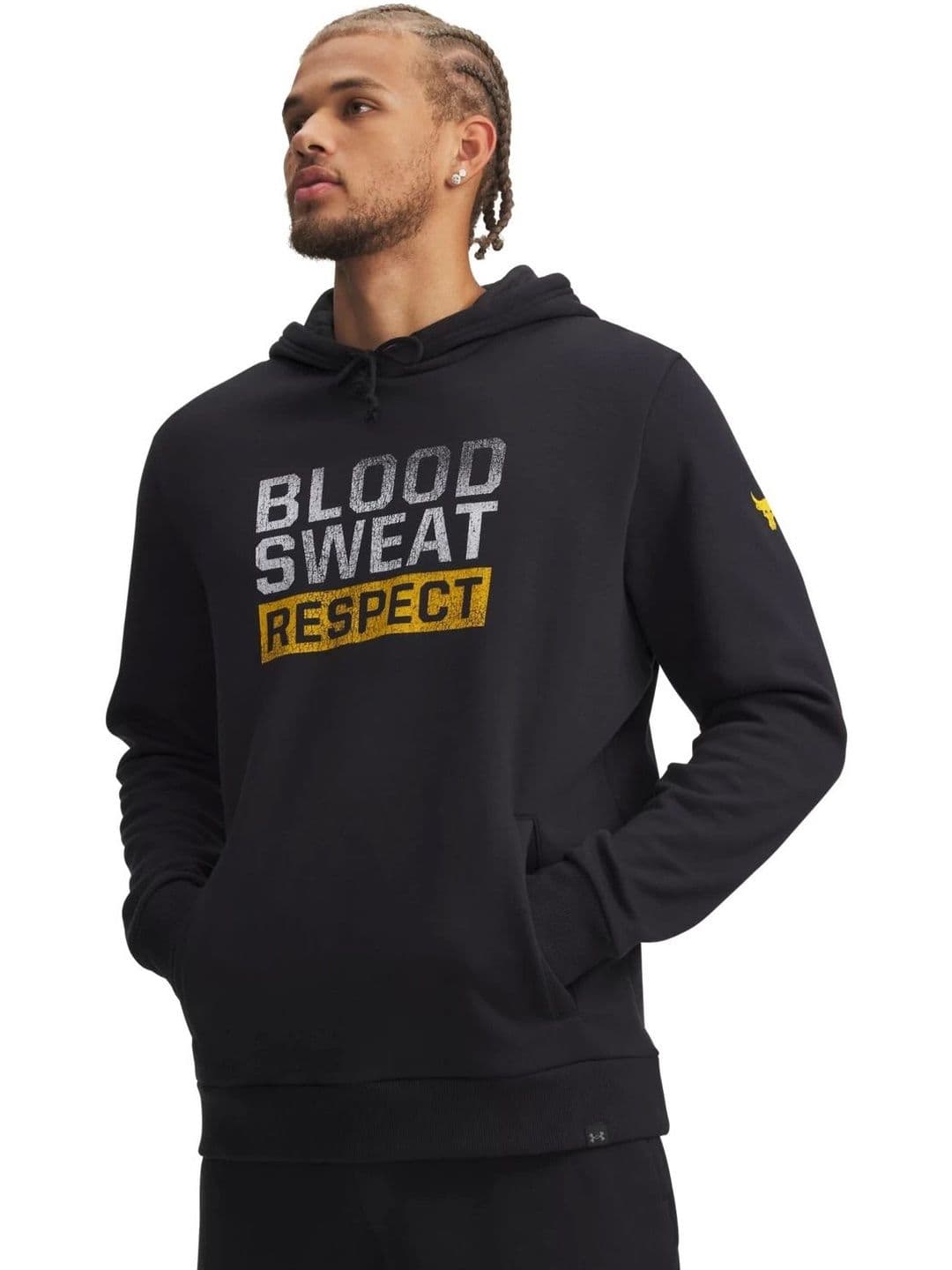 UNDER ARMOUR Project Rock Rival Printed Hooded Pullover Sweatshirt - view 1