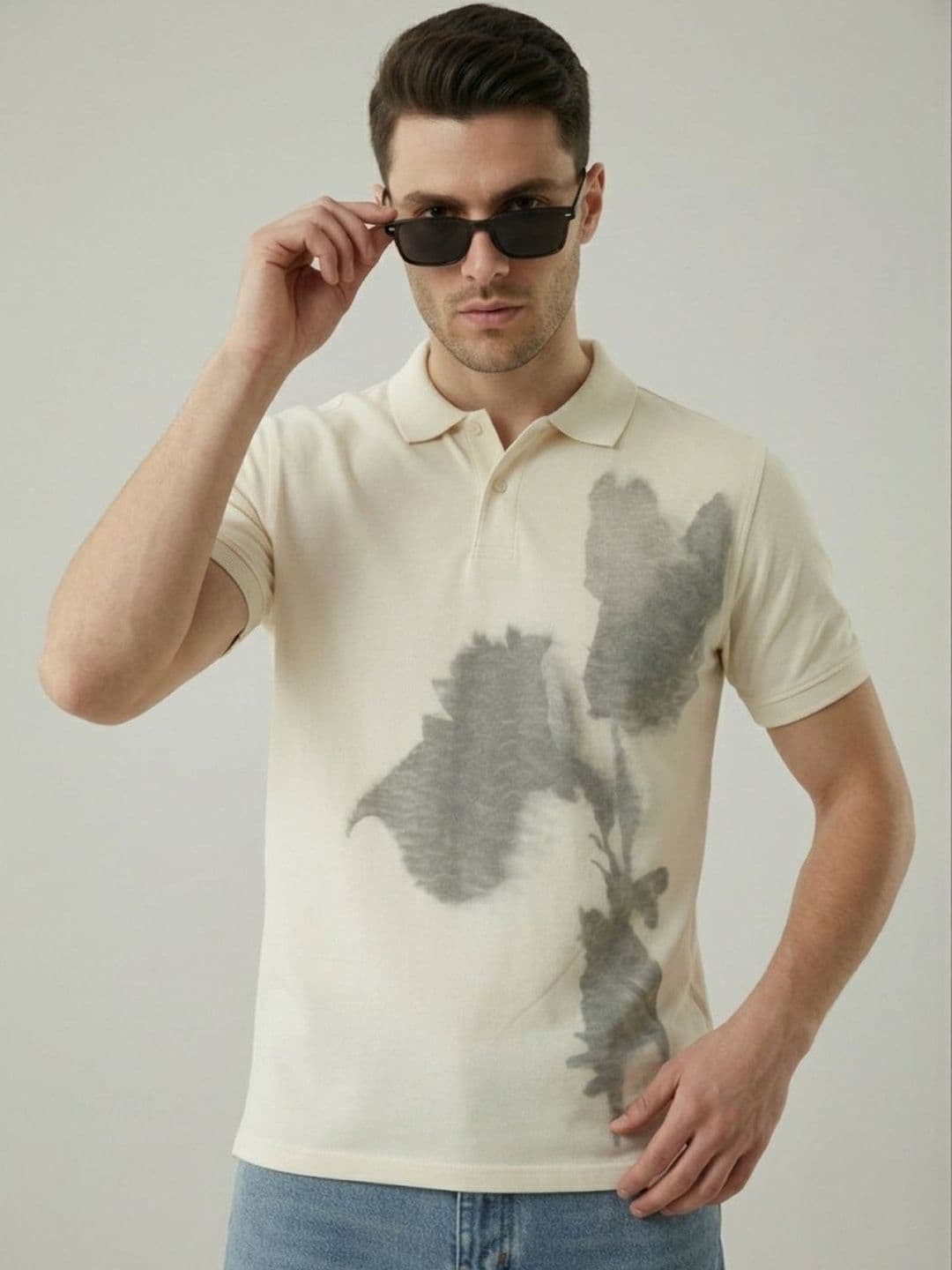 SZN Men Printed Polo Collar T-shirt - view 1