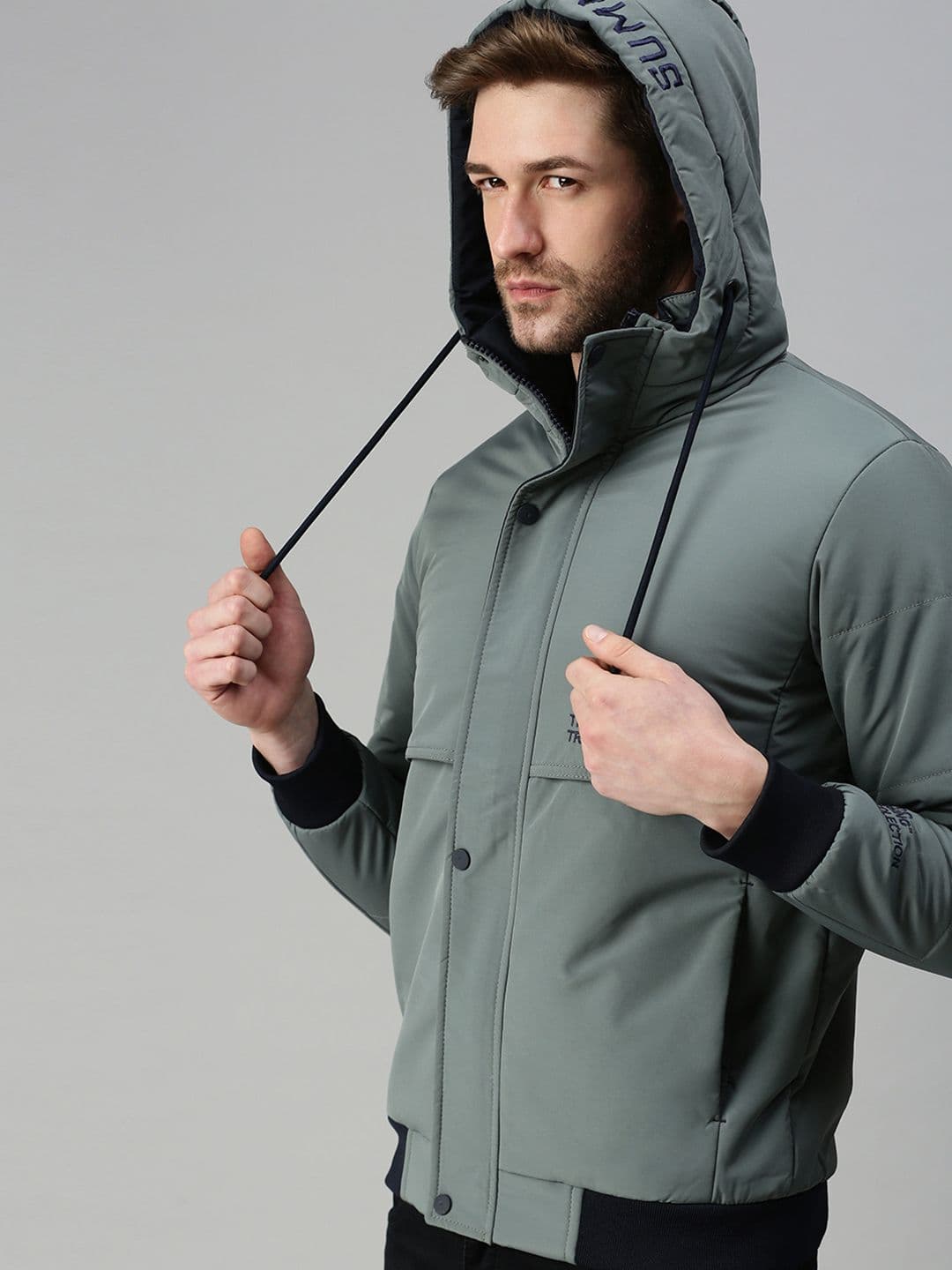 SHOWOFFFF Men Typography Lightweight Puffer Jacket - view 1