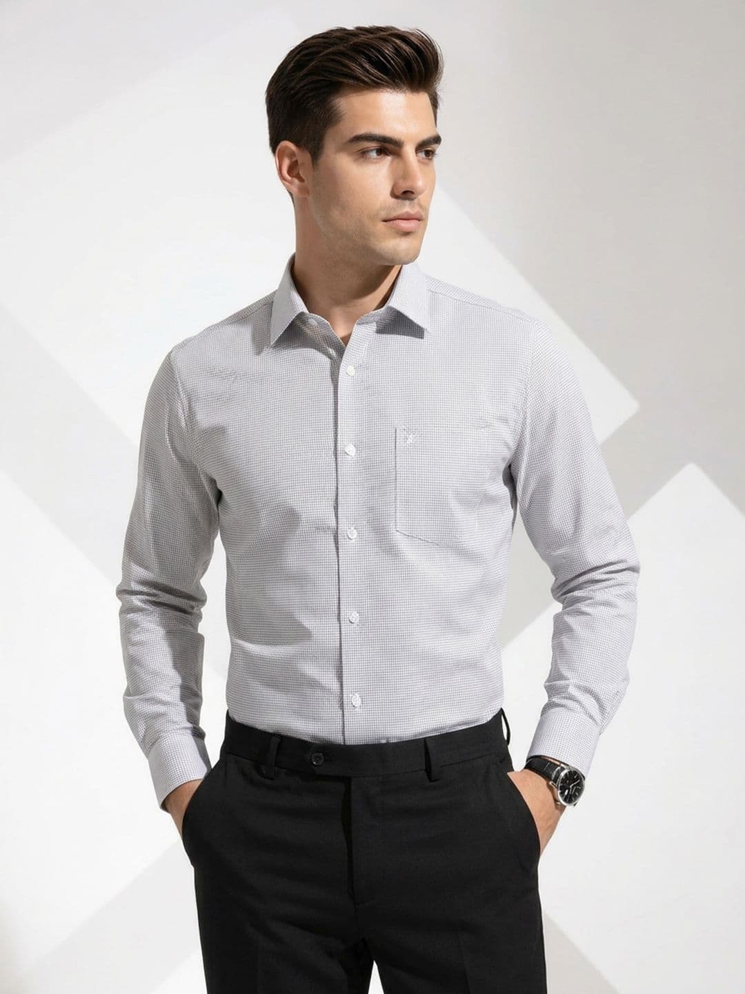 INVICTUS Slim Fit Micro Ditsy Printed Pure Cotton Formal Shirt - view 1