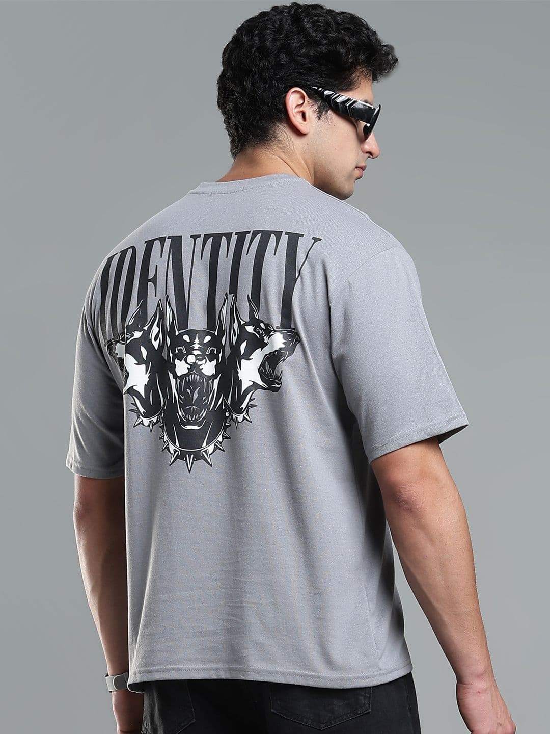 LEWEL Men Graphic Printed Round Neck Cotton Oversized T-shirt - view 1