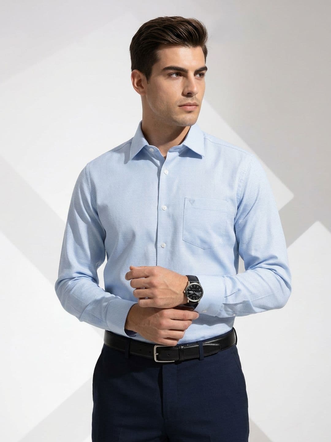INVICTUS Self Design Slim Fit Pure Cotton Casual Shirt - view 1