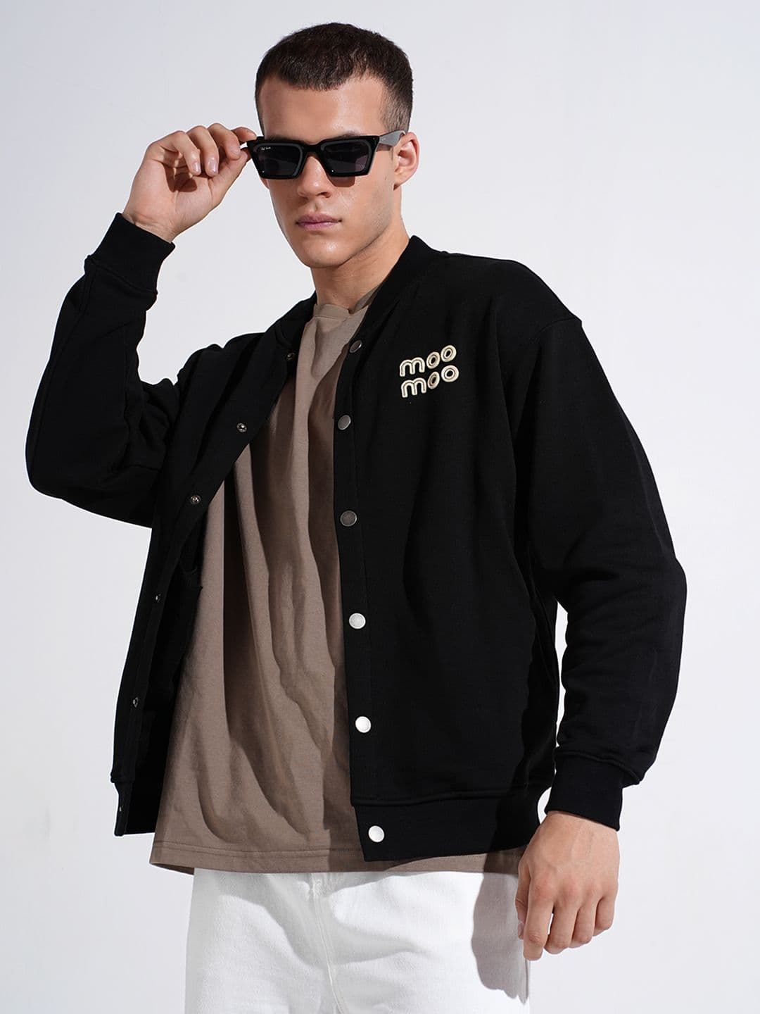 SHOWOFFFF Men Stand Collar Typography Printed Lightweight Bomber Jacket - view 1