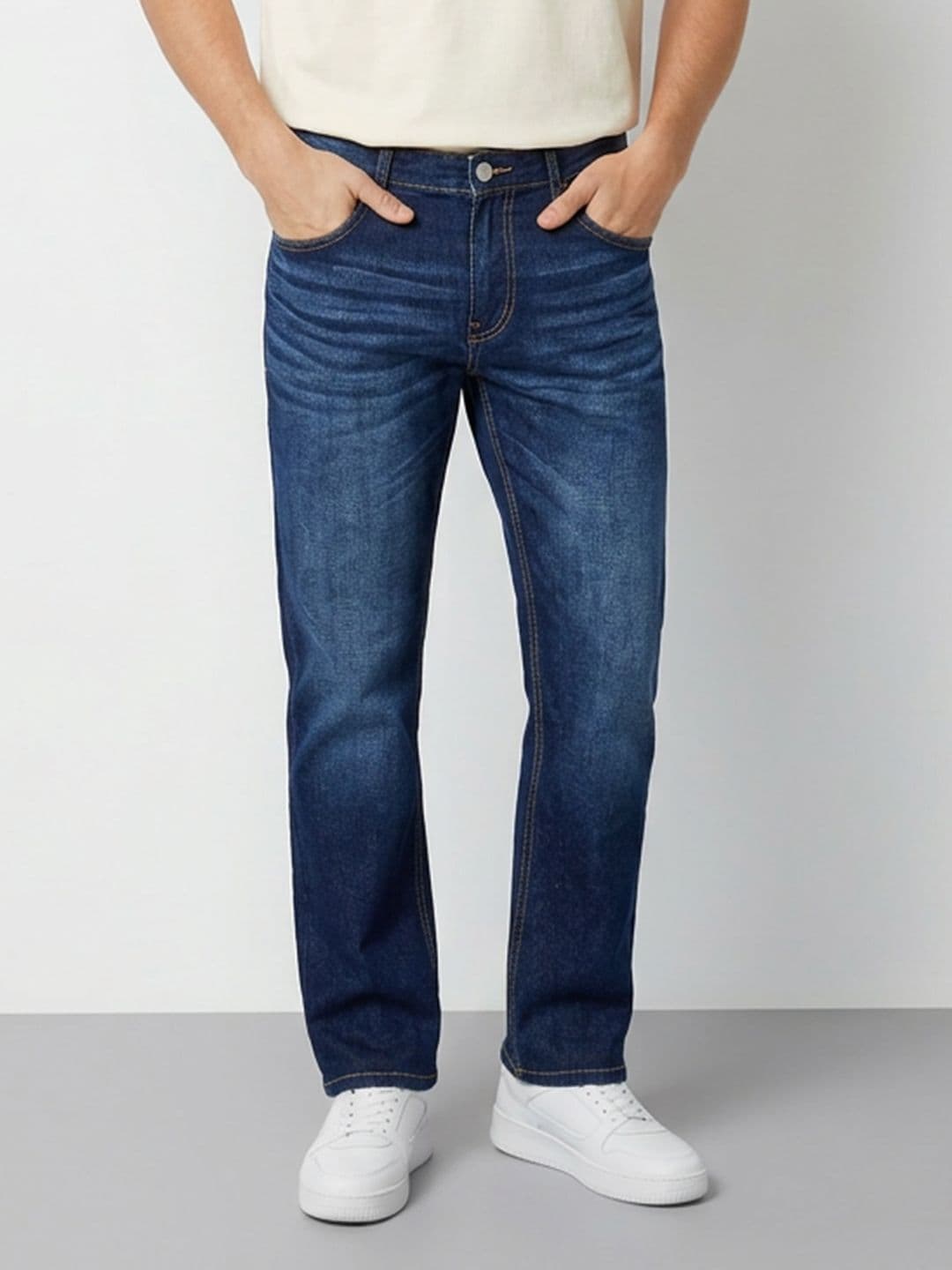 Mast & Harbour Men Regular Fit Mid-Rise Heavy Fade Cotton Jeans - view 1