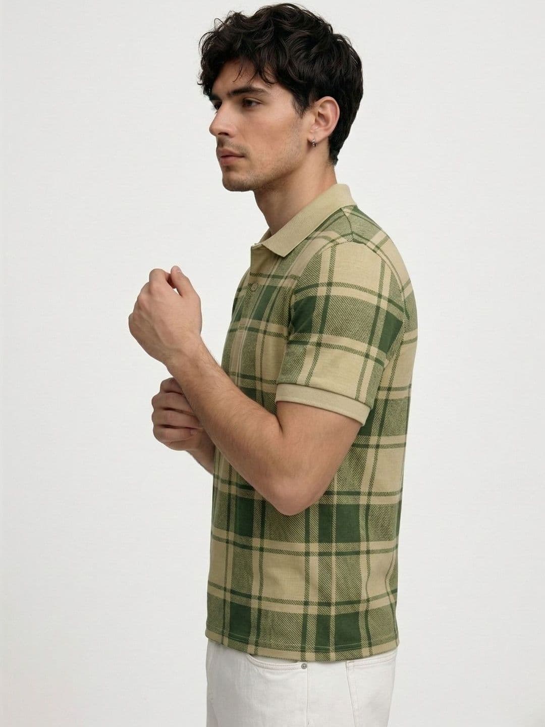 SZN Men Checked Polo Collar T-shirt - view 1