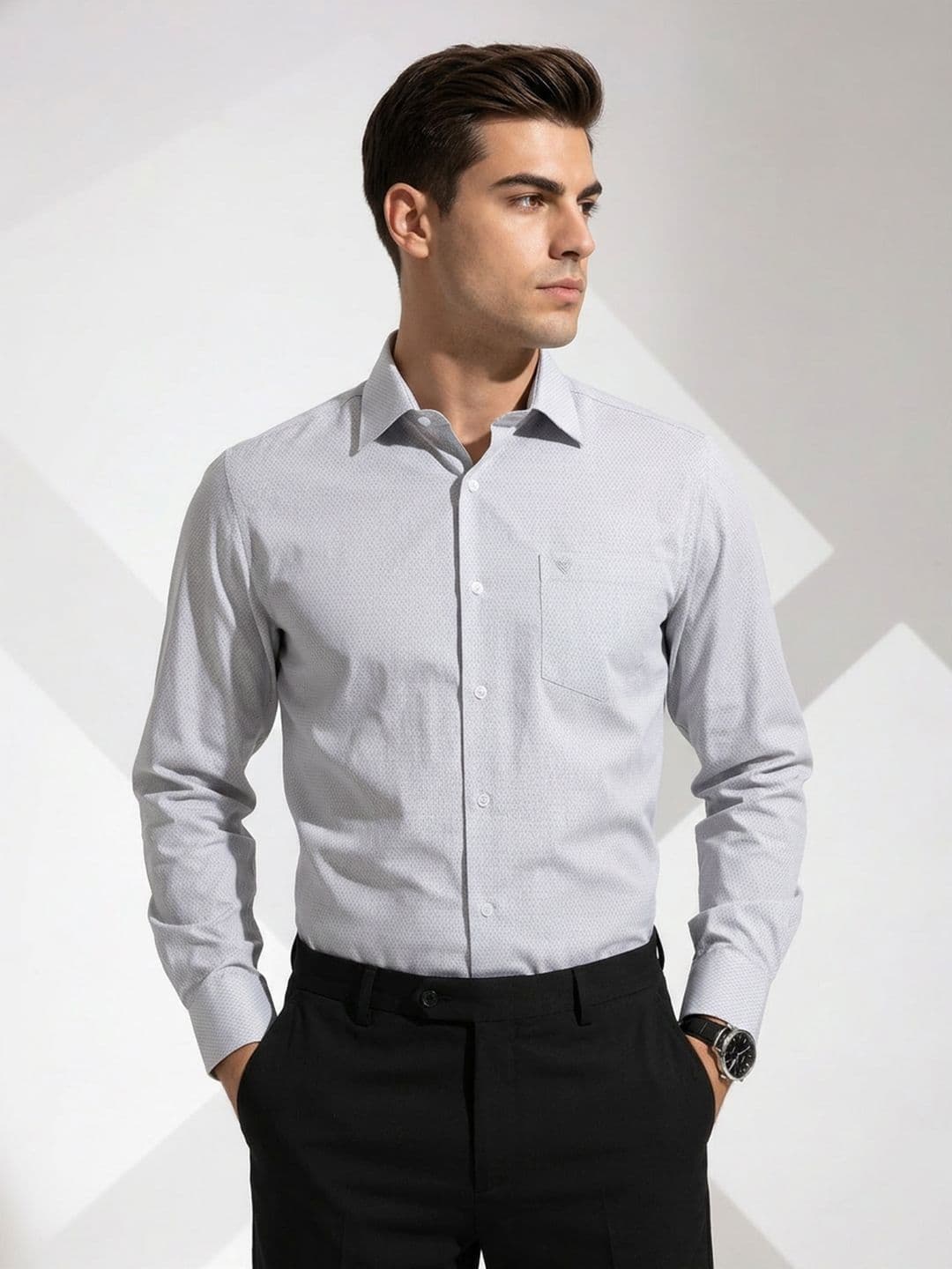 INVICTUS Self Design Slim Fit Pure Cotton Formal Shirt - view 1