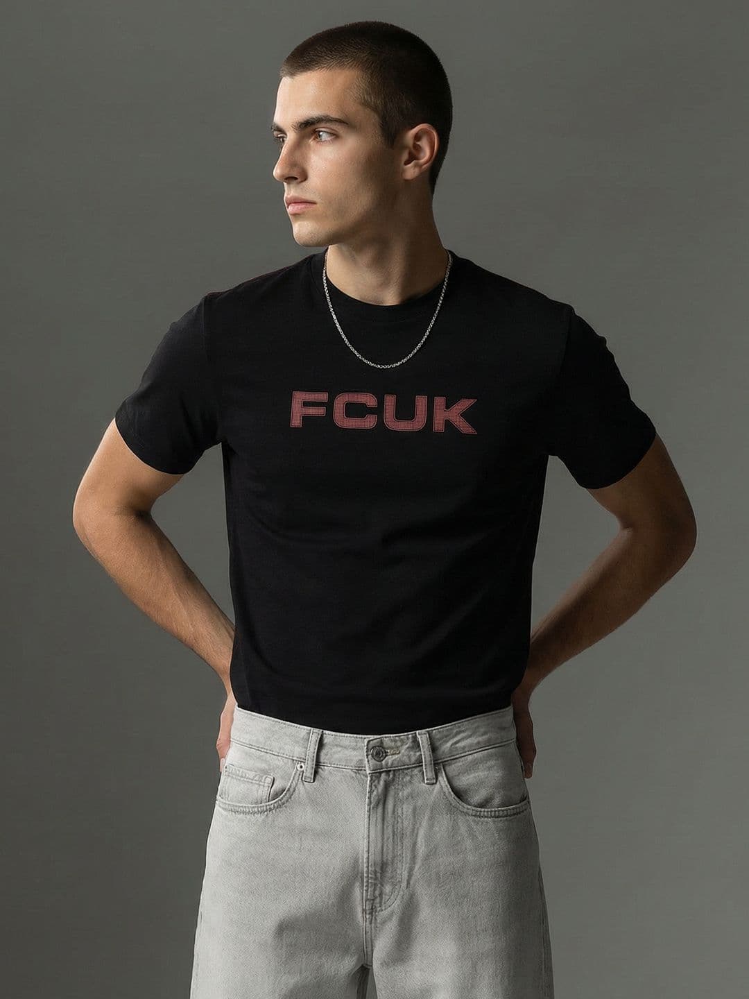 FCUK Brand Logo Printed Pure Cotton T-shirt - view 1