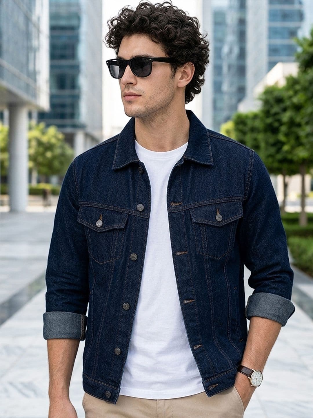 Urbano Plus Men Washed Regular Fit Denim Jacket - view 1