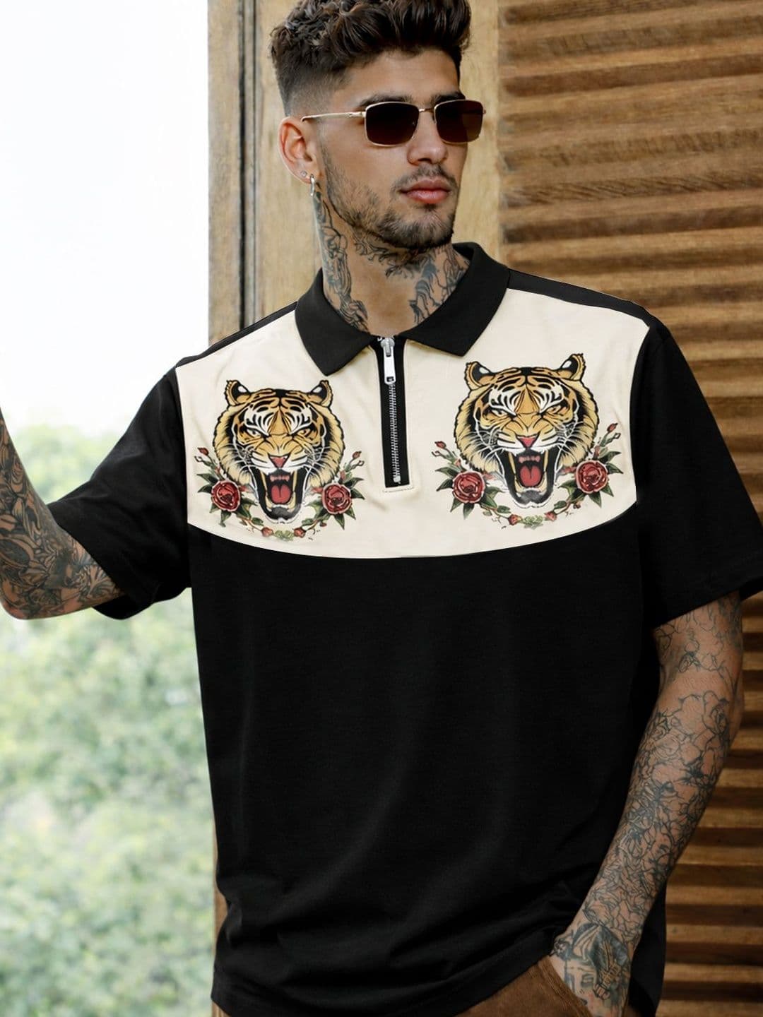Force Men Printed High Neck T-shirt - view 1