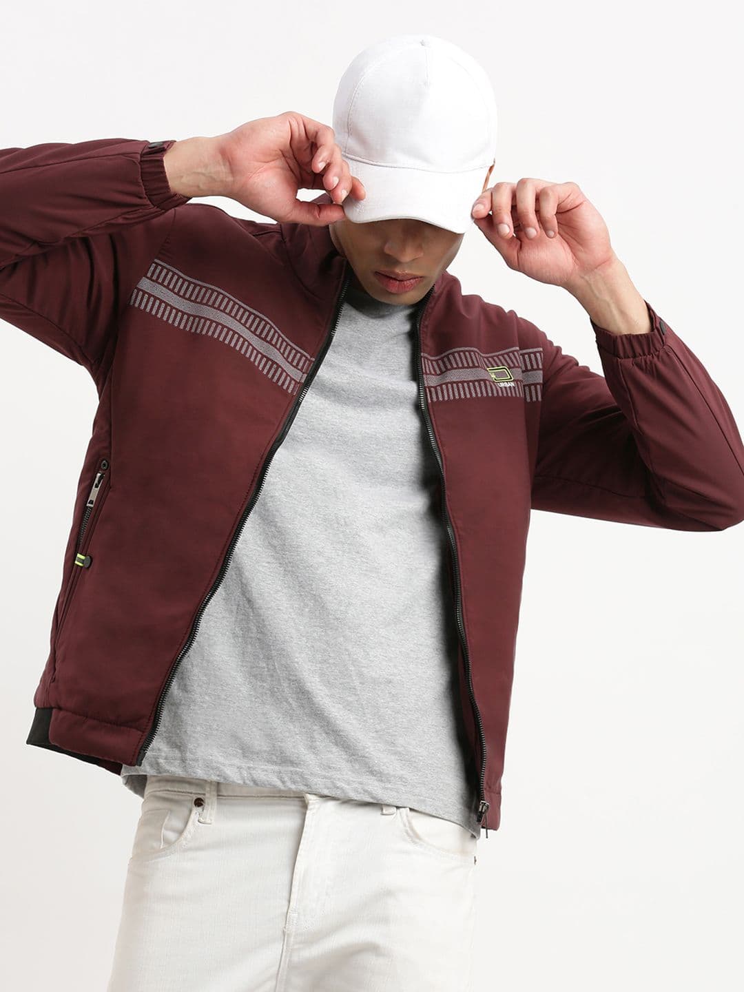 SHOWOFFFF Men Striped Lightweight Bomber Jacket - view 1