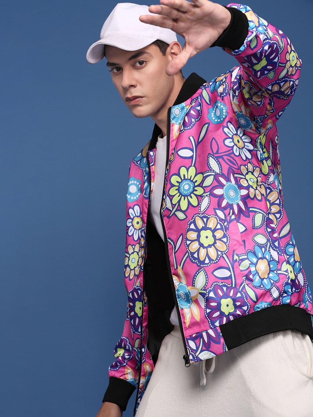 SHOWOFFFF Men Floral Windcheater Bomber Jacket - view 1
